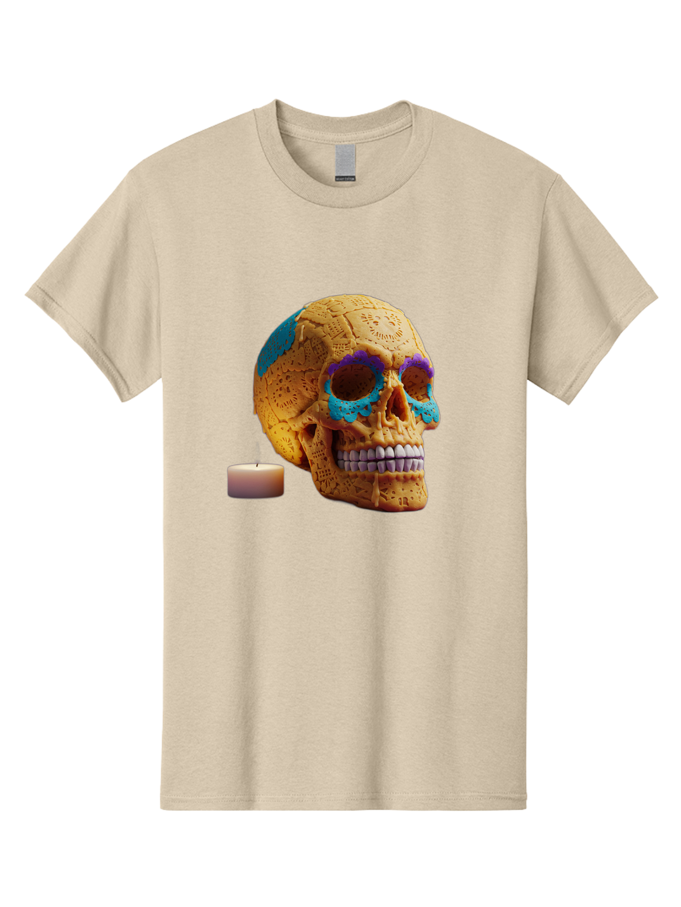 Sugar-Skull-8 Men'S Graphic Tee, 100% Cotton, Comfortable Casual Summer Wear, Machine Washable, Sugar Skull, Day Of The Dead Celebration, Vibrant Decorations, Intricate Designs, Decorative Skull, Traditional Mexican Art, Festive Atmosphere, Bad780