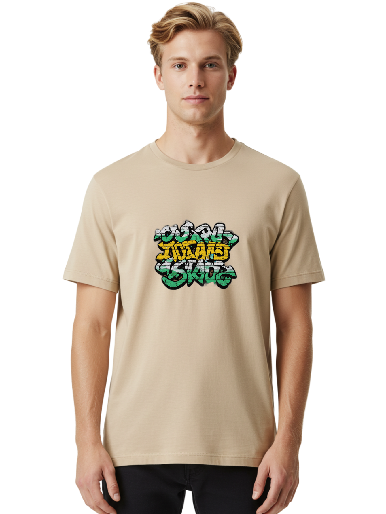 Suic-Society-Sk8 Men'S Graphic Tee, 100% Cotton, Comfortable Casual Summer Wear, Machine Washable, Graffiti Art, Street Art, Urban Culture, Graffiti Style, Vibrant Colors, Bold Typography, Edgy Design, Youth Culture, Creative Expression Bad794