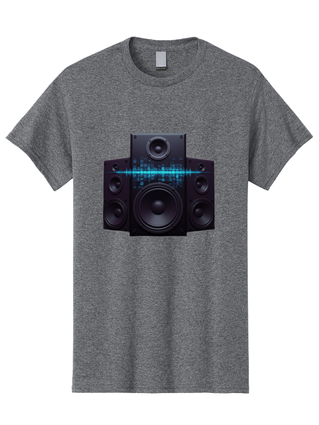 Surround-Sound-Speakers Men'S Graphic Tee, 100% Cotton, Comfortable Casual Summer Wear, Machine Washable, High-Quality Speakers, Home Audio System, Sound Wave, Audio Equipment, Music Speakers, Sound Technology, Audio Visual, Sound System Bad798
