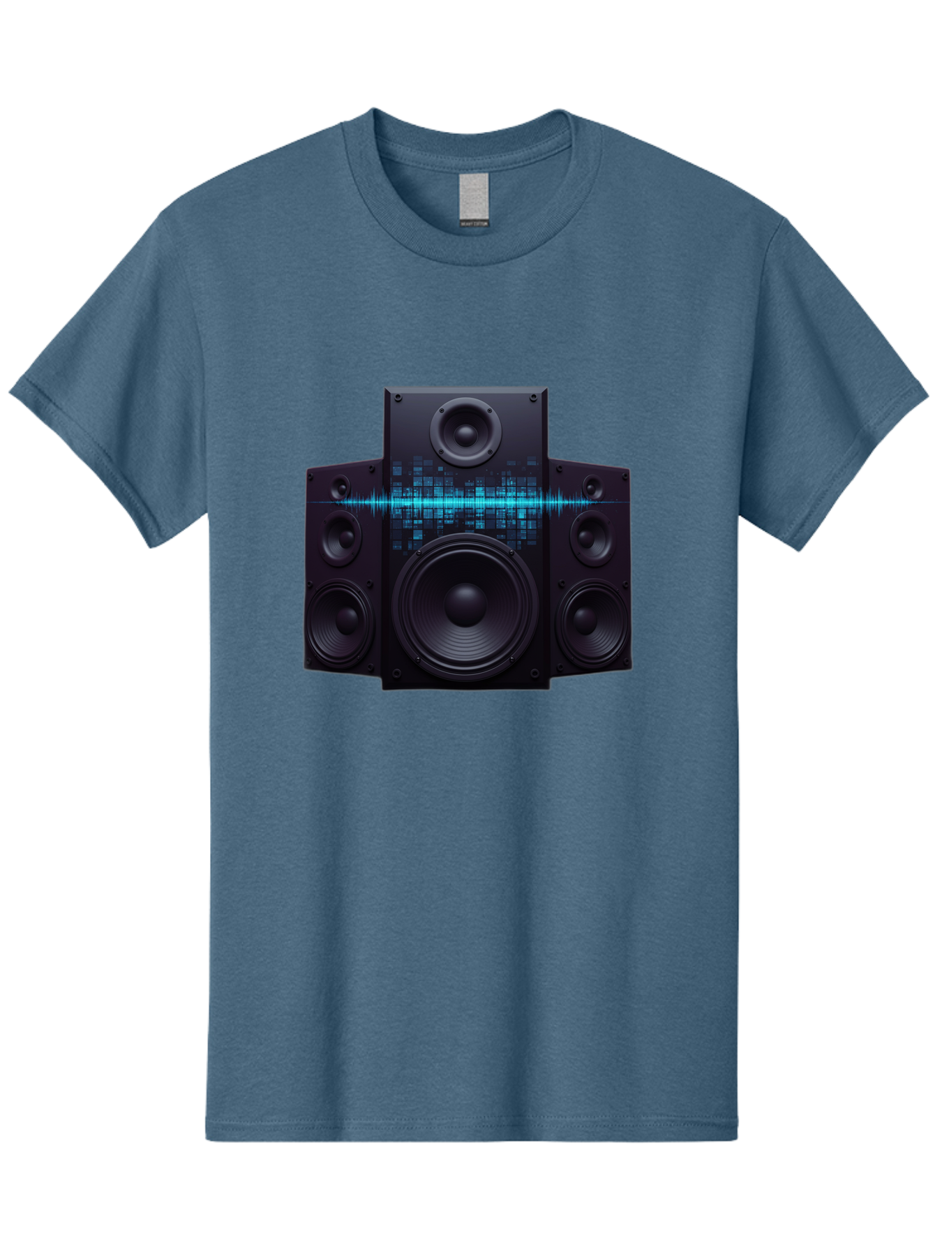 Surround-Sound-Speakers Men'S Graphic Tee, 100% Cotton, Comfortable Casual Summer Wear, Machine Washable, High-Quality Speakers, Home Audio System, Sound Wave, Audio Equipment, Music Speakers, Sound Technology, Audio Visual, Sound System Bad798