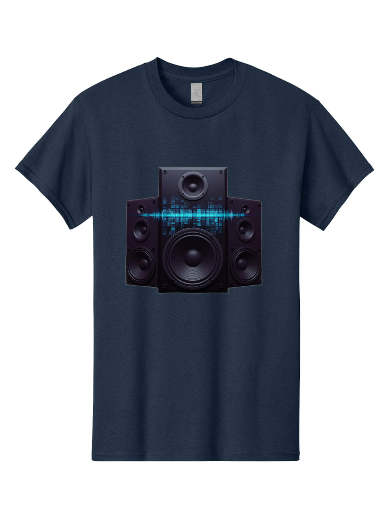 Surround-Sound-Speakers Men'S Graphic Tee, 100% Cotton, Comfortable Casual Summer Wear, Machine Washable, High-Quality Speakers, Home Audio System, Sound Wave, Audio Equipment, Music Speakers, Sound Technology, Audio Visual, Sound System Bad798
