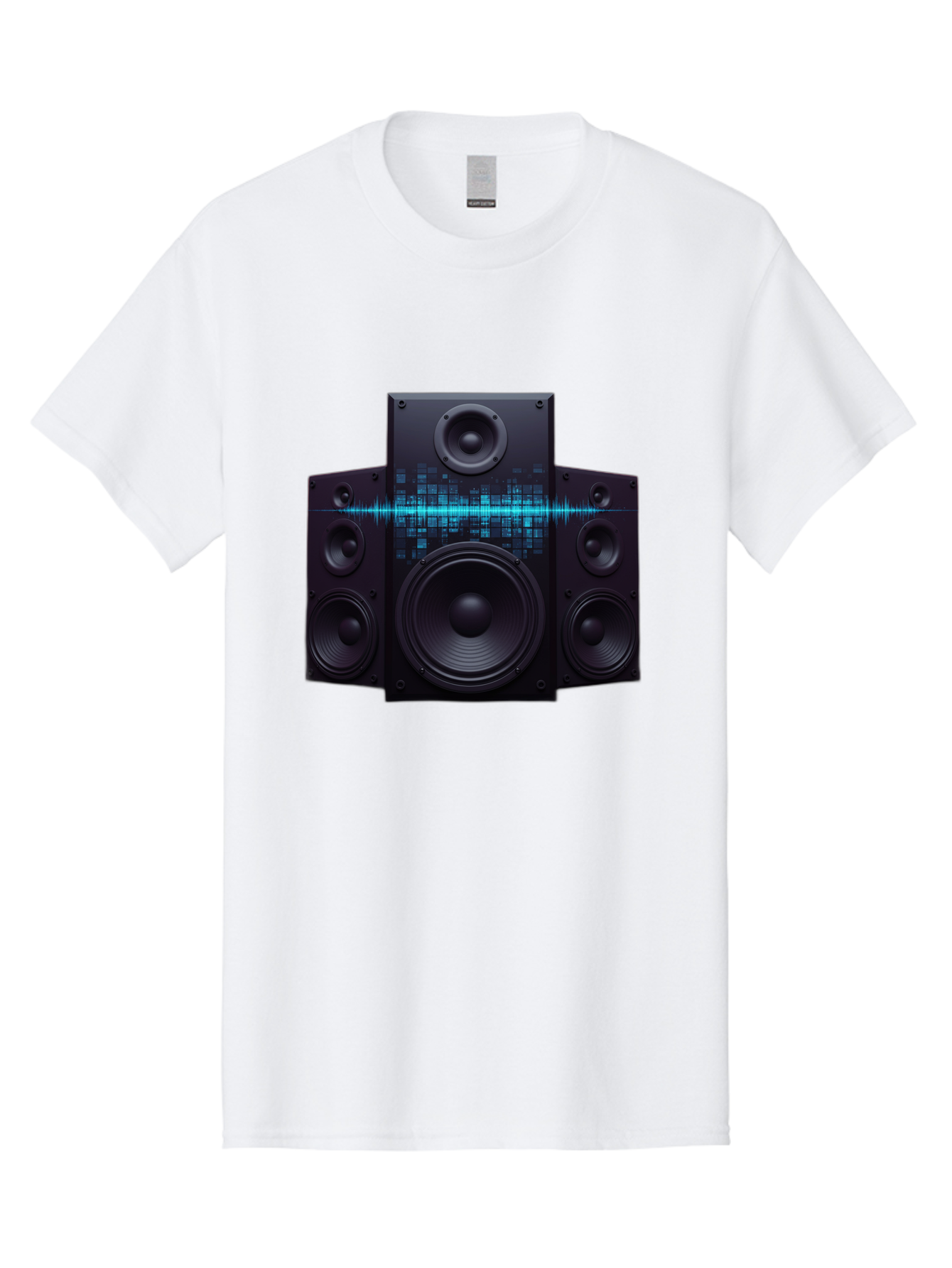 Surround-Sound-Speakers Men'S Graphic Tee, 100% Cotton, Comfortable Casual Summer Wear, Machine Washable, High-Quality Speakers, Home Audio System, Sound Wave, Audio Equipment, Music Speakers, Sound Technology, Audio Visual, Sound System Bad798