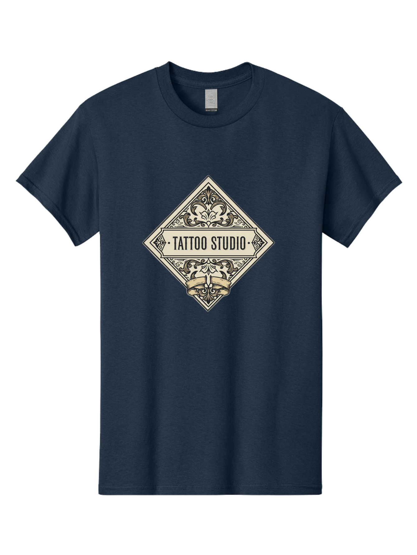 Tattoo-Studio-1 Men'S Graphic Tee, 100% Cotton, Comfortable Casual Summer Wear, Machine Washable, Tattoo Studio Logo, Vintage Design, Ornate Details, Floral Patterns, Classic Typography, Tattoo Parlor Branding, Ink Art, Body Art Studio Bad815