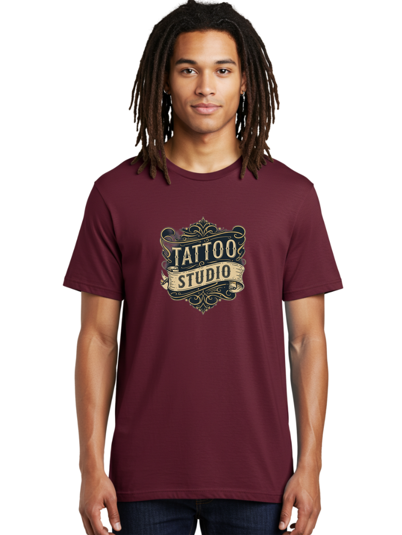 Tattoo-Studio-2 Men'S Graphic Tee, 100% Cotton, Comfortable Casual Summer Wear, Machine Washable, Tattoo Studio, Vintage Logo, Ornate Design, Classic Typography, Body Art, Tattoo Parlor, Ink Art, Tattoo Artist Bad816
