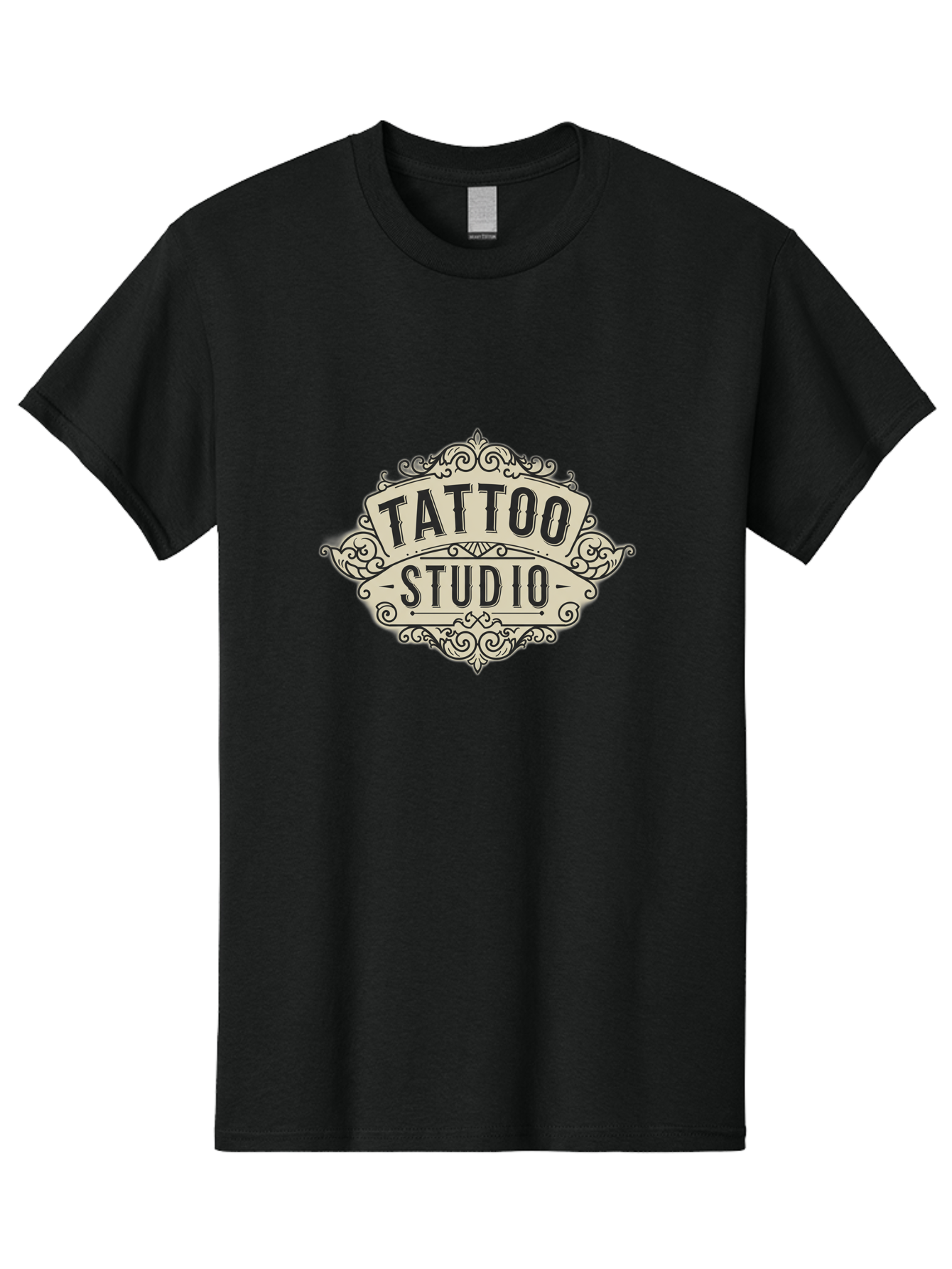 Tattoo-Studio-4 Men'S Graphic Tee, 100% Cotton, Comfortable Casual Summer Wear, Machine Washable, Tattoo Studio, Vintage Logo, Ornate Design, Black And White, Tattoo Art, Body Art, Tattoo Parlor, Ink Studio Bad818