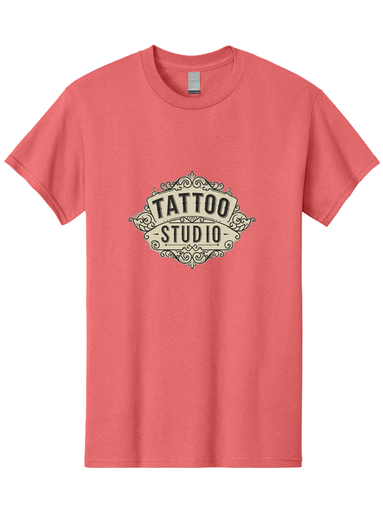 Tattoo-Studio-4 Men'S Graphic Tee, 100% Cotton, Comfortable Casual Summer Wear, Machine Washable, Tattoo Studio, Vintage Logo, Ornate Design, Black And White, Tattoo Art, Body Art, Tattoo Parlor, Ink Studio Bad818