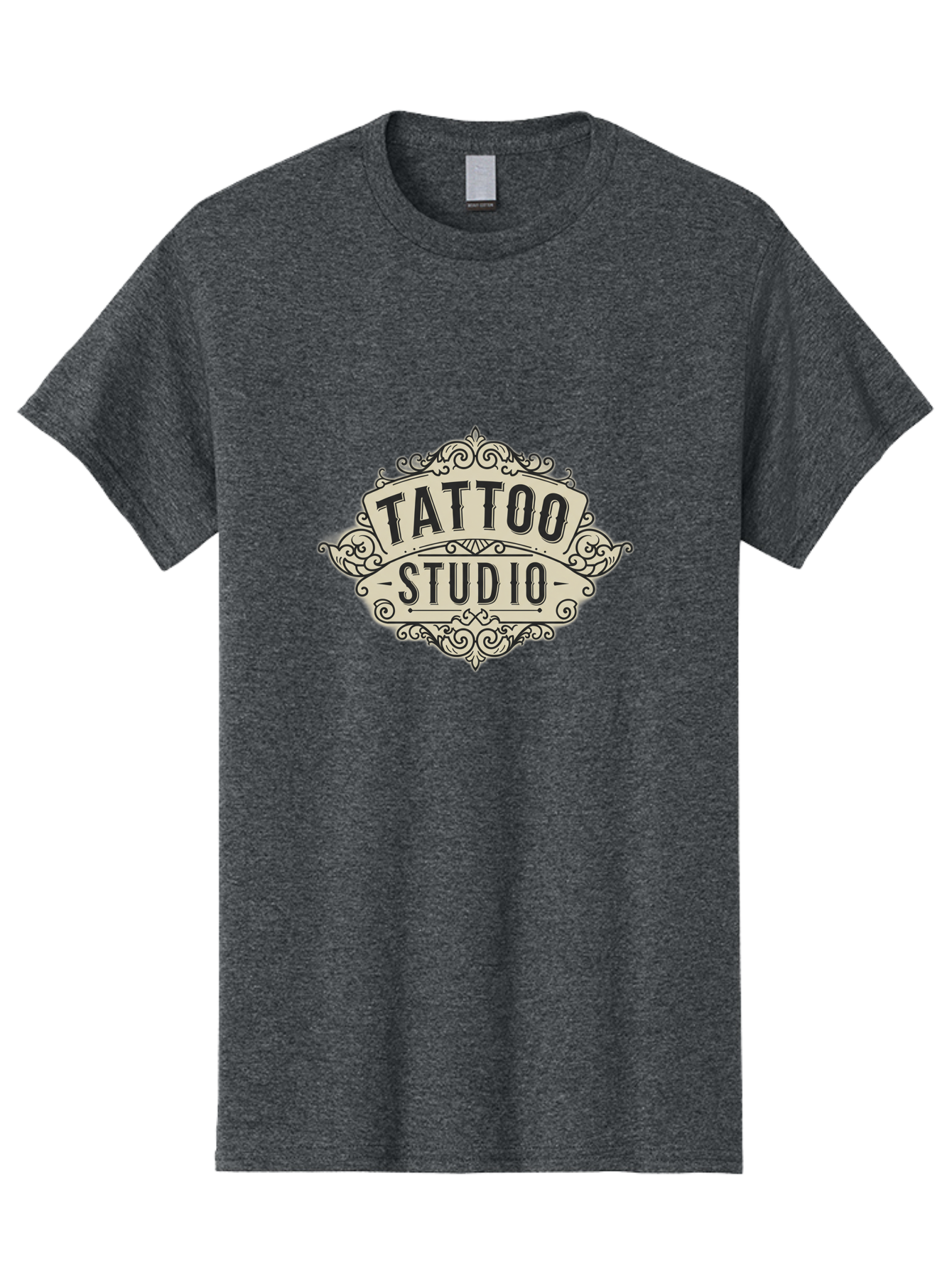 Tattoo-Studio-4 Men'S Graphic Tee, 100% Cotton, Comfortable Casual Summer Wear, Machine Washable, Tattoo Studio, Vintage Logo, Ornate Design, Black And White, Tattoo Art, Body Art, Tattoo Parlor, Ink Studio Bad818