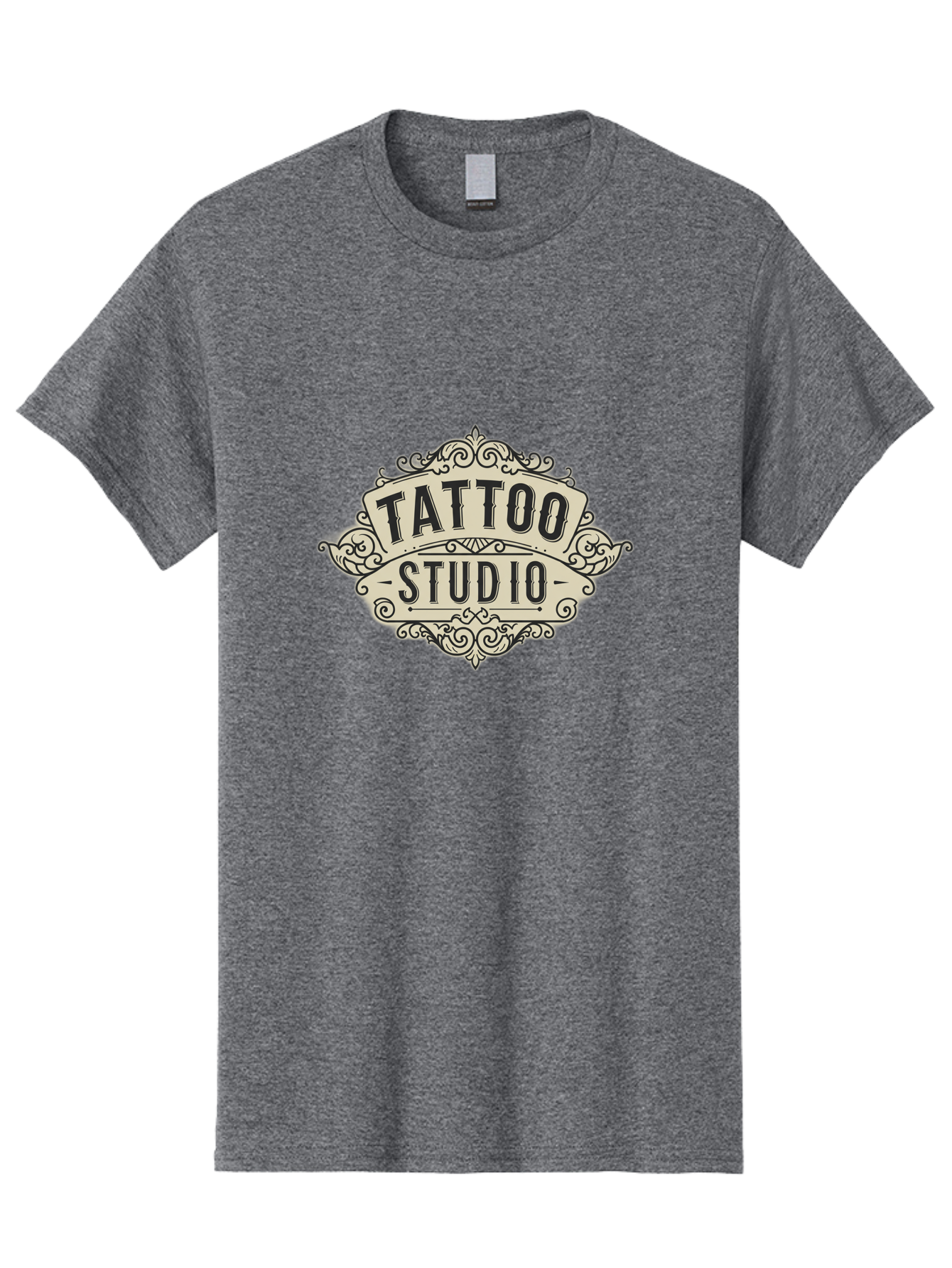 Tattoo-Studio-4 Men'S Graphic Tee, 100% Cotton, Comfortable Casual Summer Wear, Machine Washable, Tattoo Studio, Vintage Logo, Ornate Design, Black And White, Tattoo Art, Body Art, Tattoo Parlor, Ink Studio Bad818