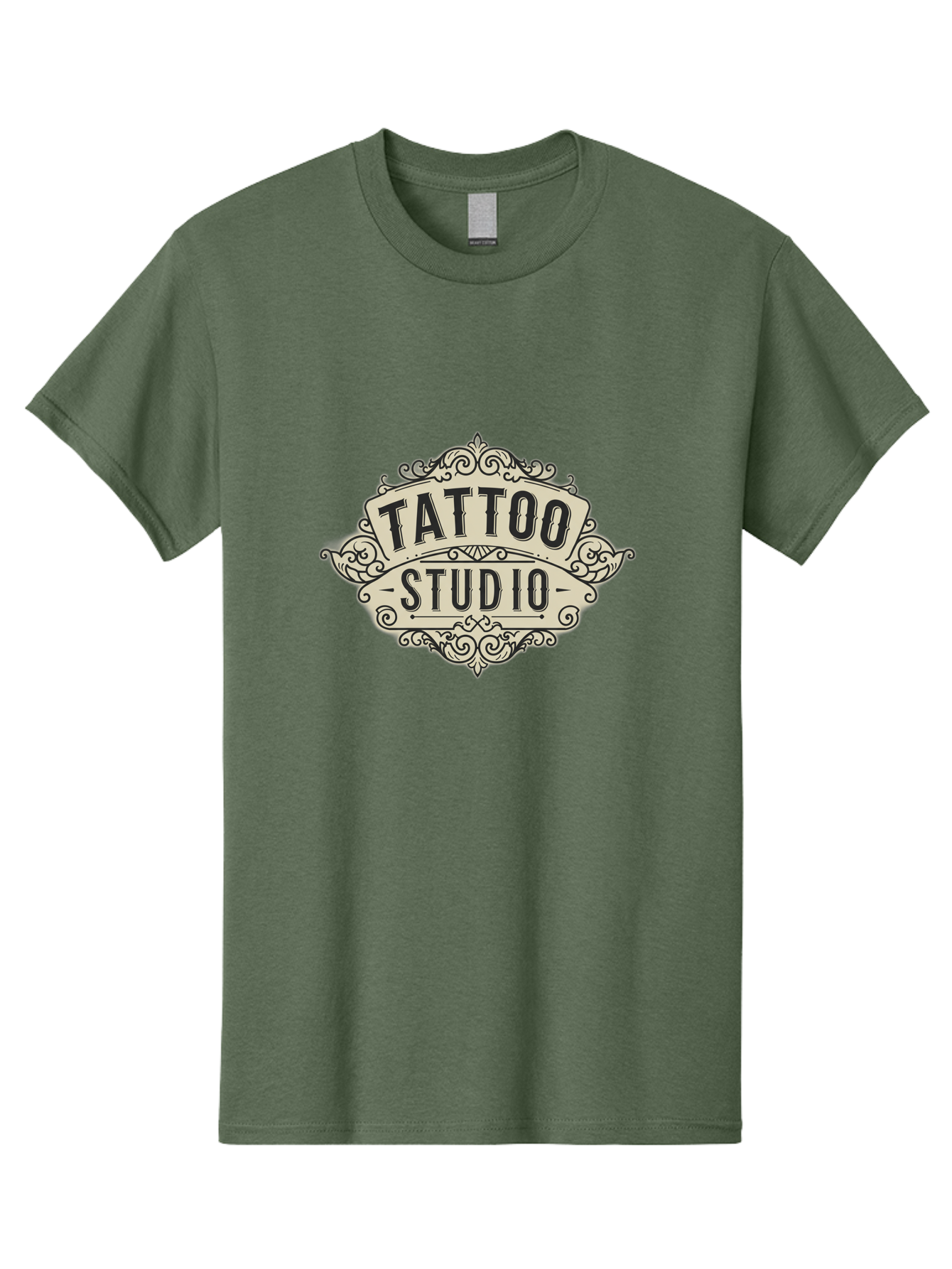 Tattoo-Studio-4 Men'S Graphic Tee, 100% Cotton, Comfortable Casual Summer Wear, Machine Washable, Tattoo Studio, Vintage Logo, Ornate Design, Black And White, Tattoo Art, Body Art, Tattoo Parlor, Ink Studio Bad818