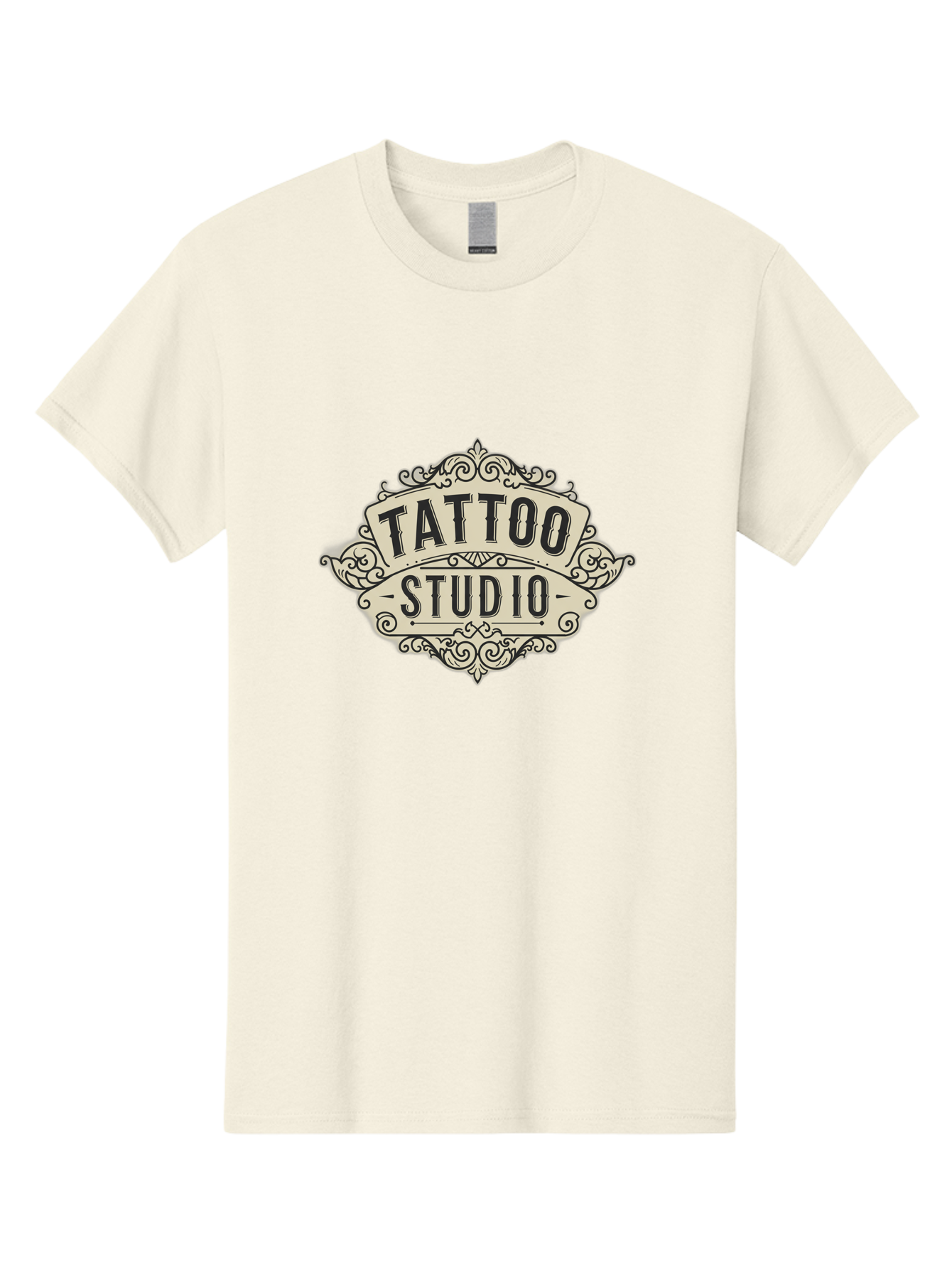 Tattoo-Studio-4 Men'S Graphic Tee, 100% Cotton, Comfortable Casual Summer Wear, Machine Washable, Tattoo Studio, Vintage Logo, Ornate Design, Black And White, Tattoo Art, Body Art, Tattoo Parlor, Ink Studio Bad818
