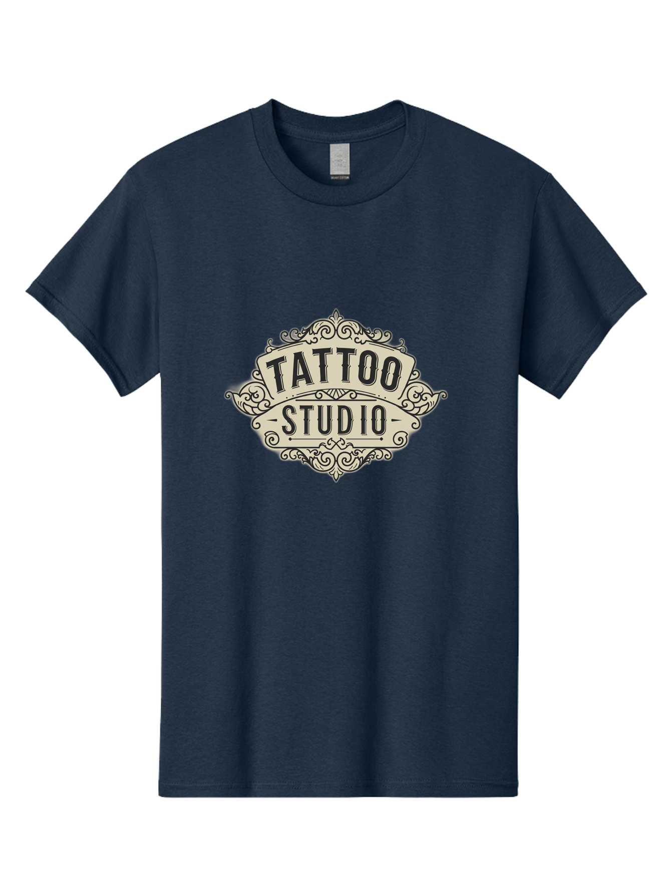 Tattoo-Studio-4 Men'S Graphic Tee, 100% Cotton, Comfortable Casual Summer Wear, Machine Washable, Tattoo Studio, Vintage Logo, Ornate Design, Black And White, Tattoo Art, Body Art, Tattoo Parlor, Ink Studio Bad818