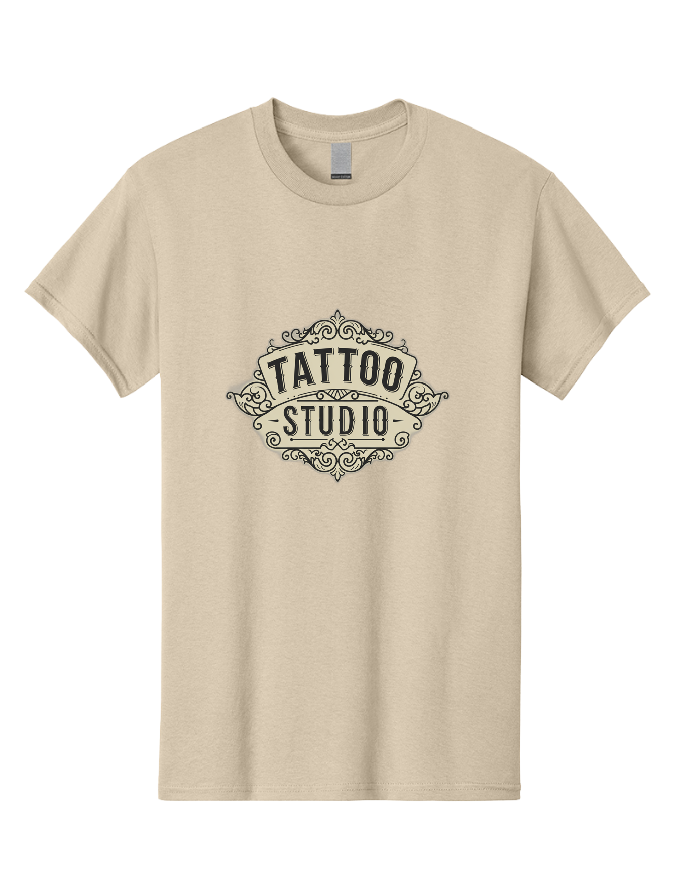Tattoo-Studio-4 Men'S Graphic Tee, 100% Cotton, Comfortable Casual Summer Wear, Machine Washable, Tattoo Studio, Vintage Logo, Ornate Design, Black And White, Tattoo Art, Body Art, Tattoo Parlor, Ink Studio Bad818