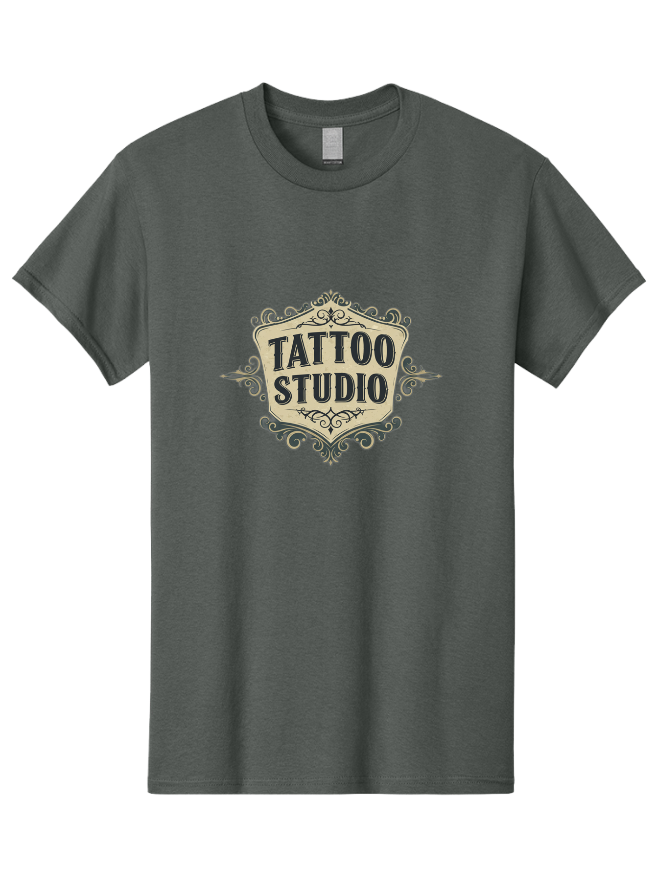 Tattoo-Studio-5 Men'S Graphic Tee, 100% Cotton, Comfortable Casual Summer Wear, Machine Washable, Tattoo Studio, Tattoo Art, Body Art, Ink Designs, Tattoo Parlor, Custom Tattoos, Intricate Details, Ornate Frames, Vintage Style Bad819