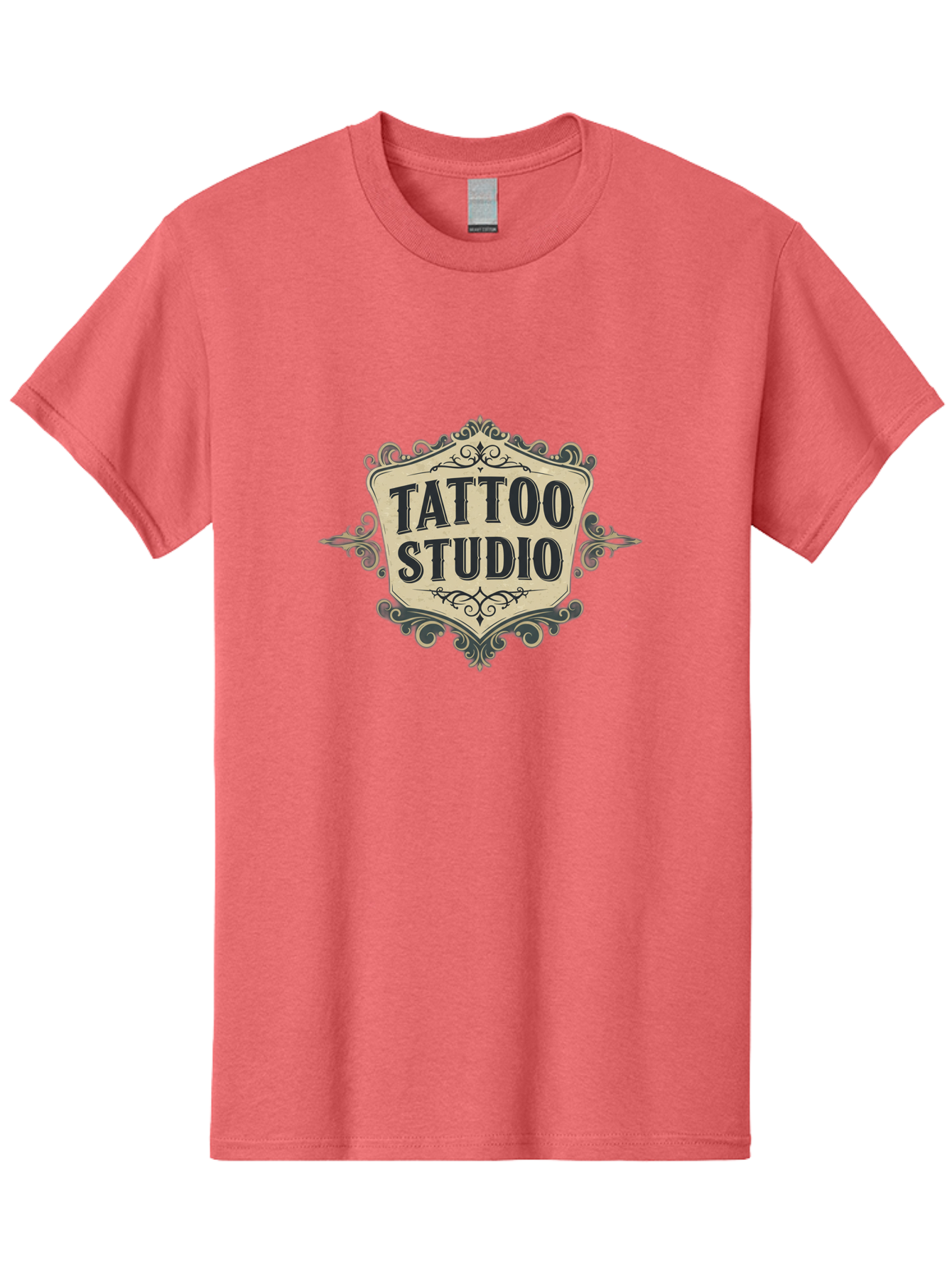 Tattoo-Studio-5 Men'S Graphic Tee, 100% Cotton, Comfortable Casual Summer Wear, Machine Washable, Tattoo Studio, Tattoo Art, Body Art, Ink Designs, Tattoo Parlor, Custom Tattoos, Intricate Details, Ornate Frames, Vintage Style Bad819