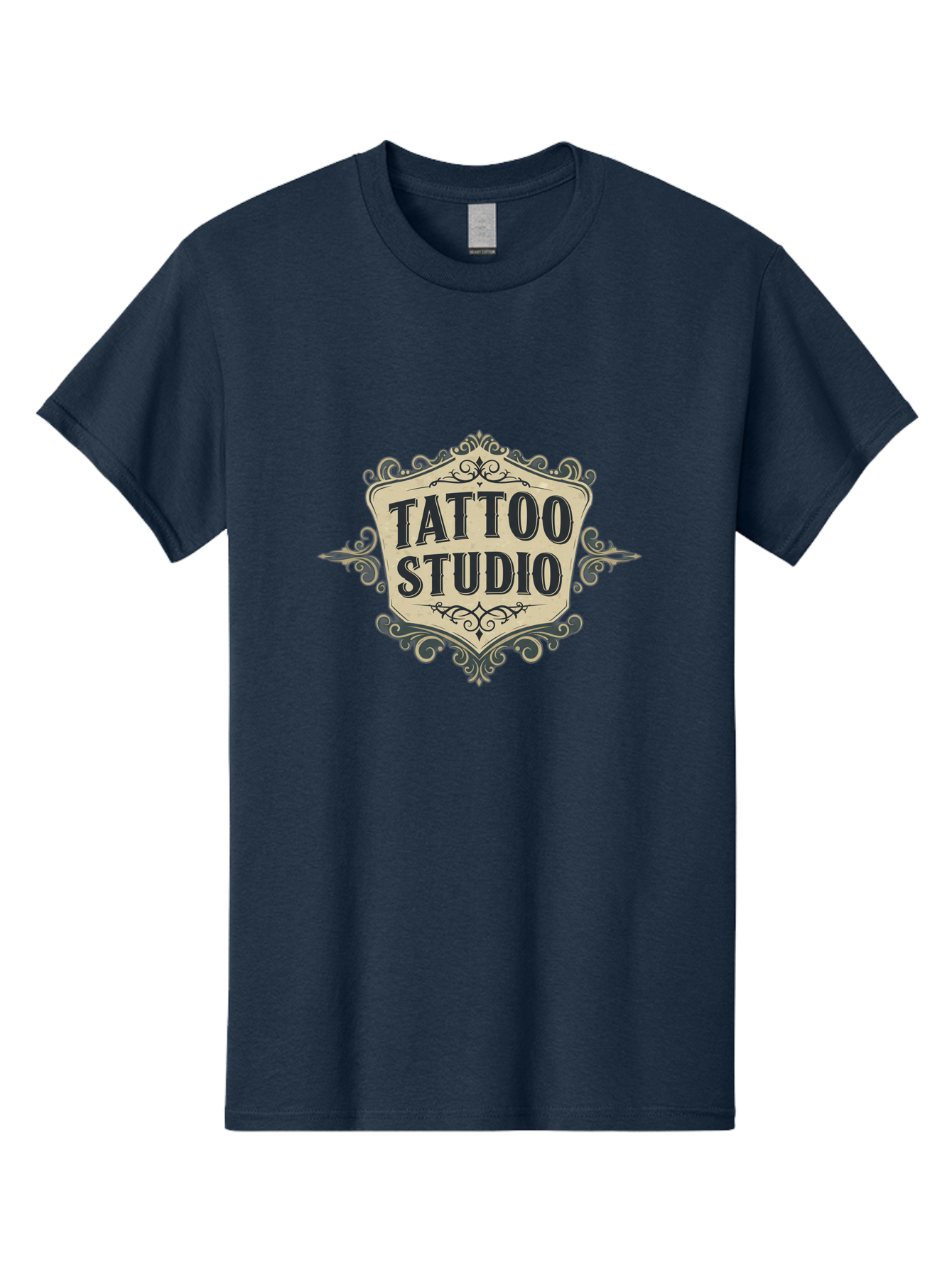 Tattoo-Studio-5 Men'S Graphic Tee, 100% Cotton, Comfortable Casual Summer Wear, Machine Washable, Tattoo Studio, Tattoo Art, Body Art, Ink Designs, Tattoo Parlor, Custom Tattoos, Intricate Details, Ornate Frames, Vintage Style Bad819