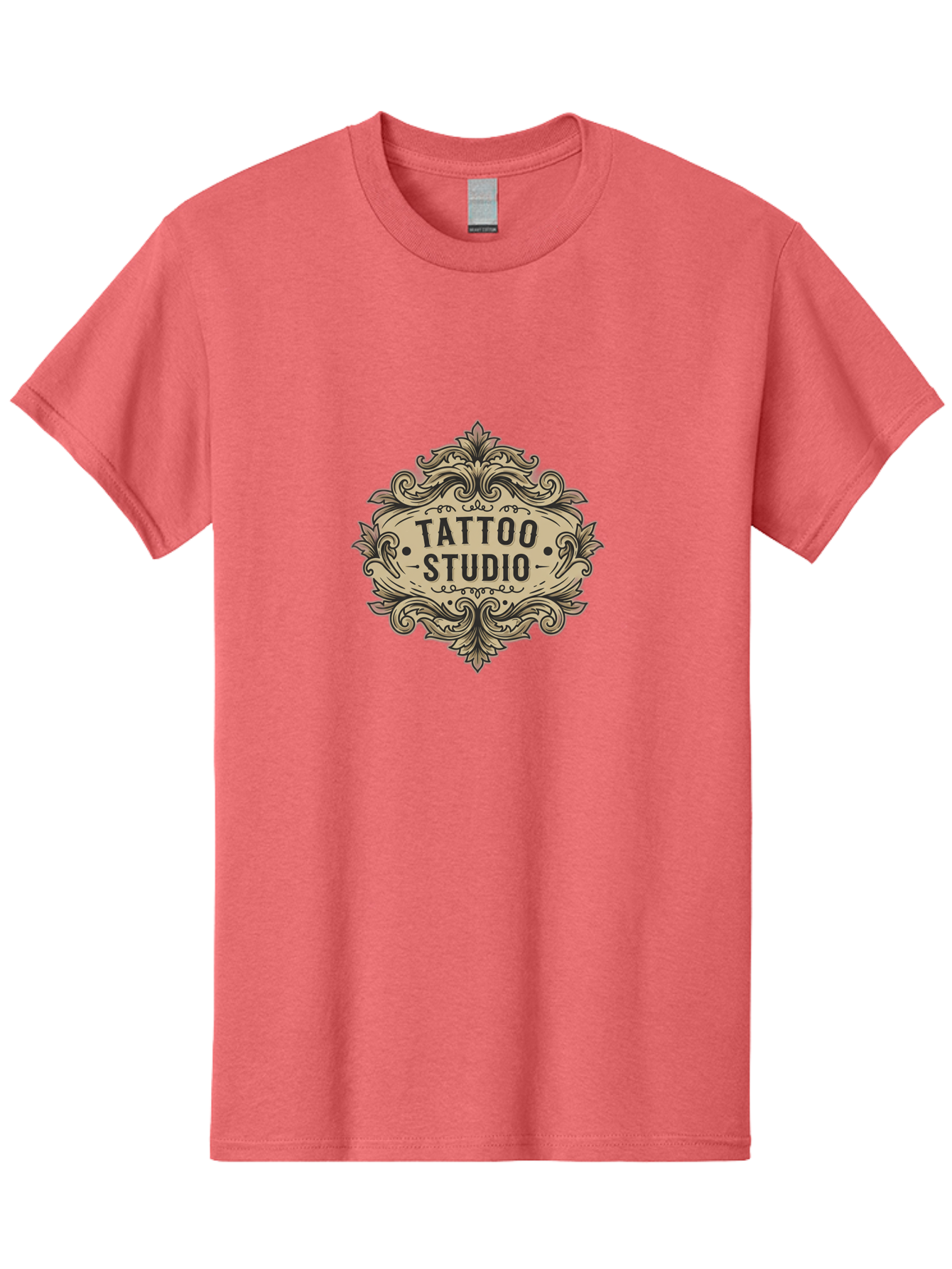 Tattoo-Studio-7 Men'S Graphic Tee, 100% Cotton, Comfortable Casual Summer Wear, Machine Washable, Tattoo Studio Logo, Vintage Design, Ornate Graphics, Classic Typography, Body Art, Tattoo Parlor, Intricate Details, Tattoo Artists Bad821