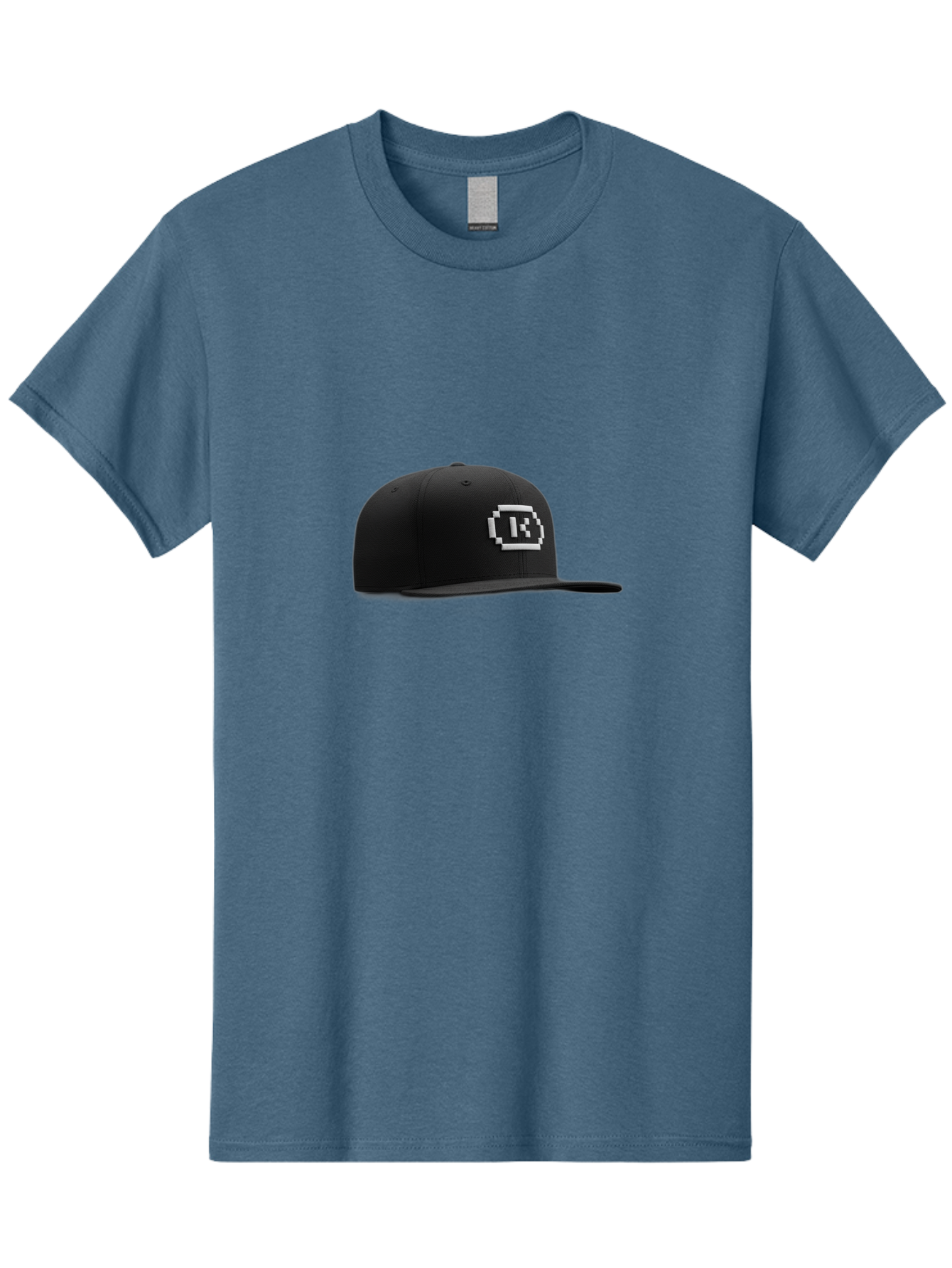 Tk-Baseball-Hat Men'S Graphic Tee, 100% Cotton, Comfortable Casual Summer Wear, Machine Washable, Black Baseball Cap, Pixel Art Logo, White 'R' Emblem, Trendy Headwear, Streetwear Fashion, Casual Style, Urban Apparel, Gamer Accessories, Bad845