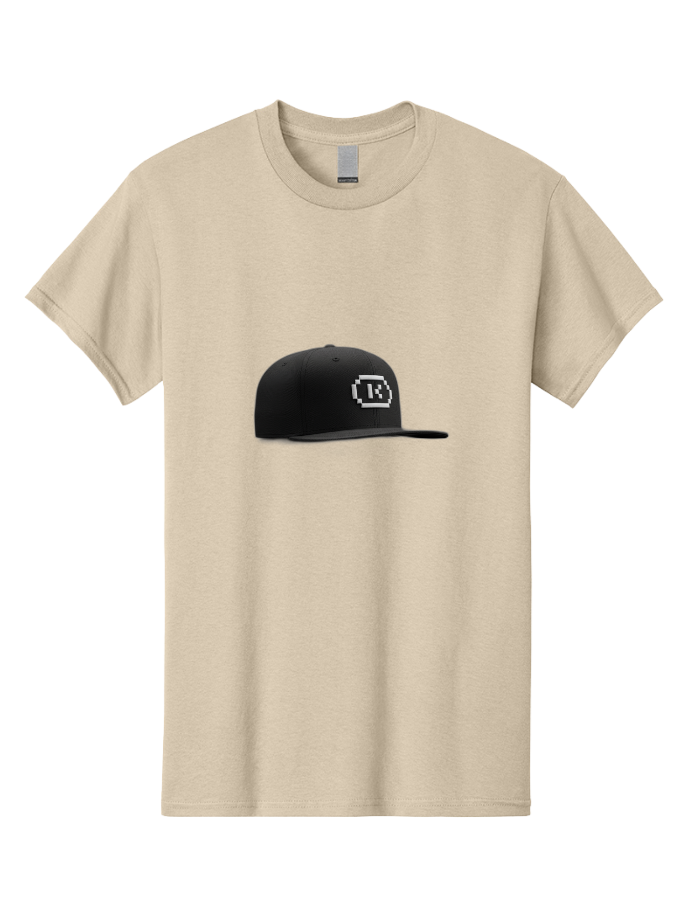 Tk-Baseball-Hat Men'S Graphic Tee, 100% Cotton, Comfortable Casual Summer Wear, Machine Washable, Black Baseball Cap, Pixel Art Logo, White 'R' Emblem, Trendy Headwear, Streetwear Fashion, Casual Style, Urban Apparel, Gamer Accessories, Bad845