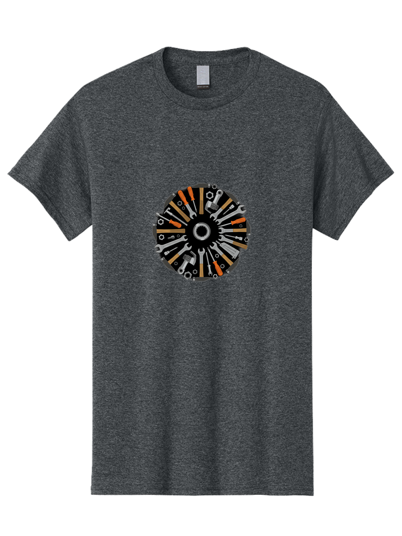 Tool-Wheel Men'S Graphic Tee, 100% Cotton, Comfortable Casual Summer Wear, Machine Washable, Wrenches, Screwdrivers, Pliers, Hand Tools, Diy, Toolbox, Hardware, Mechanics, Repair, Maintenance Bad846