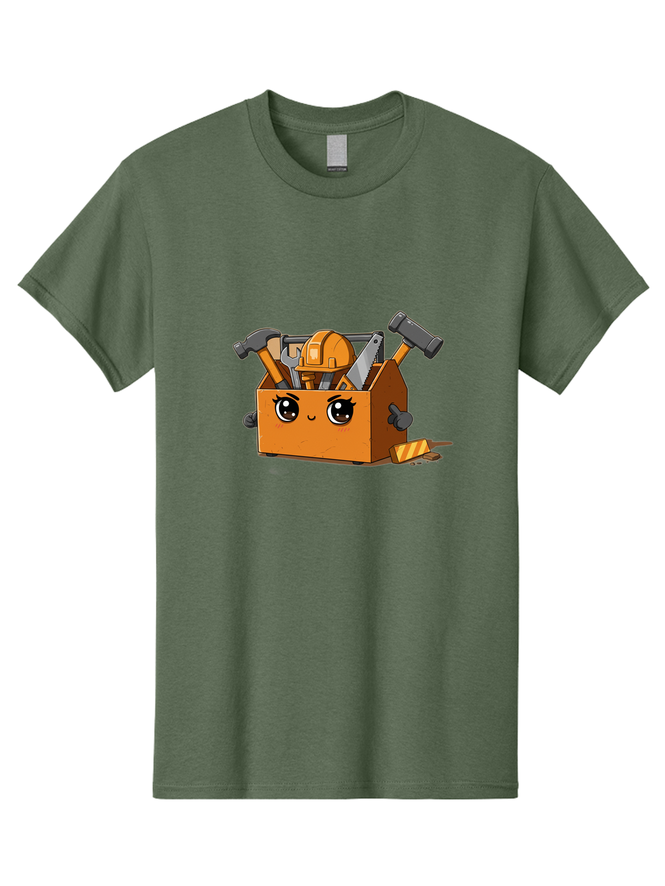 Toolbox-3 Men'S Graphic Tee, 100% Cotton, Comfortable Casual Summer Wear, Machine Washable, Toolbox With Tools, Cartoon Style, Adorable Character, Hammer, Saw, Wrench, Hard Hat, Diy, Handyman, Construction Equipment, Cartoon Character Bad849