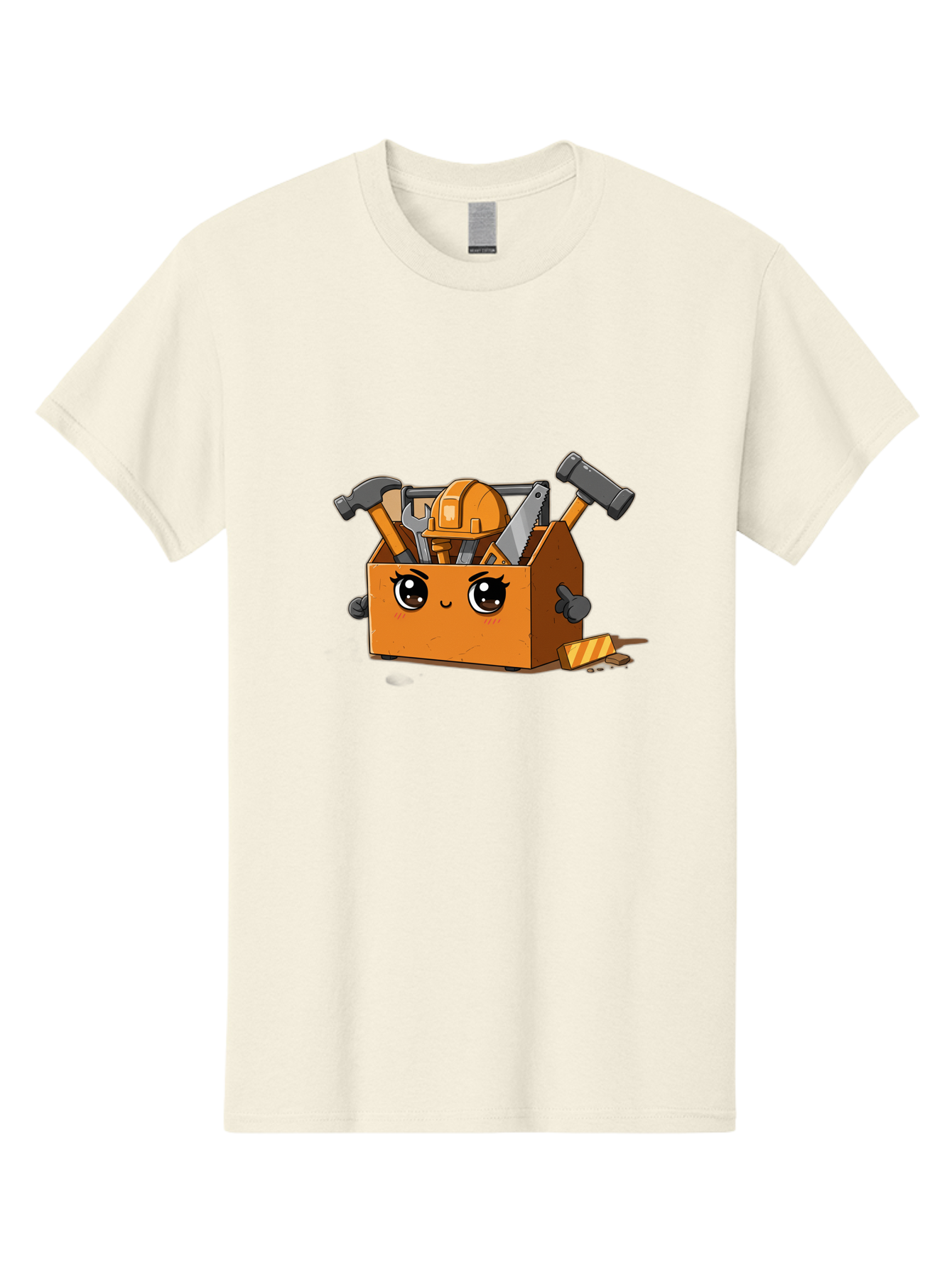 Toolbox-3 Men'S Graphic Tee, 100% Cotton, Comfortable Casual Summer Wear, Machine Washable, Toolbox With Tools, Cartoon Style, Adorable Character, Hammer, Saw, Wrench, Hard Hat, Diy, Handyman, Construction Equipment, Cartoon Character Bad849