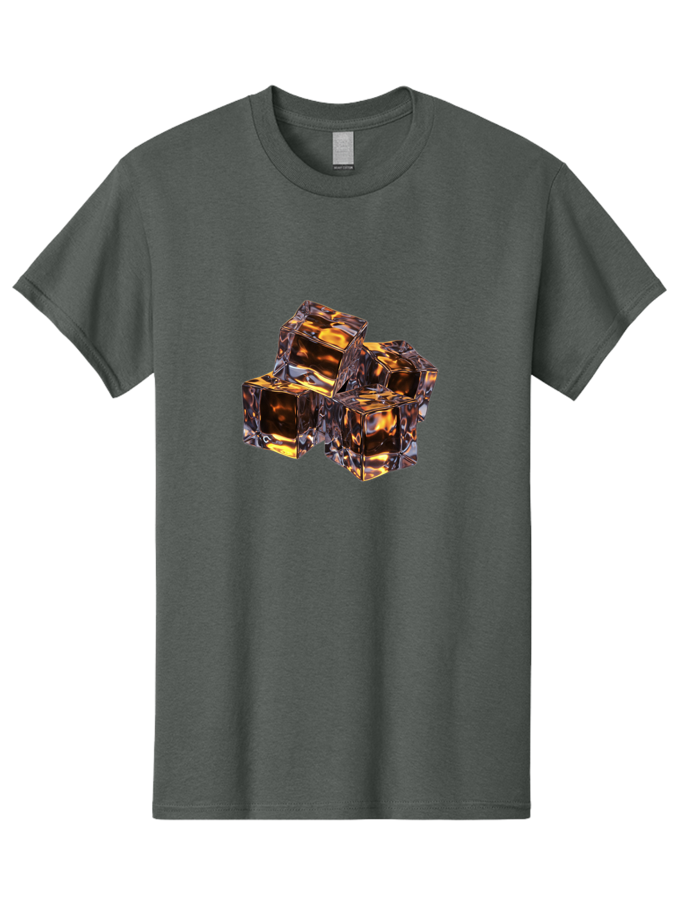 Transparent-Gold-Cubes Men'S Graphic Tee, 100% Cotton, Comfortable Casual Summer Wear, Machine Washable, Tigereye Gemstones, Golden Brown Gem, Tiger'S Eye, Precious Stones, Luxury Jewelry, Ornate Decor, Earthy Tones, Gemstone Collection, Bad857