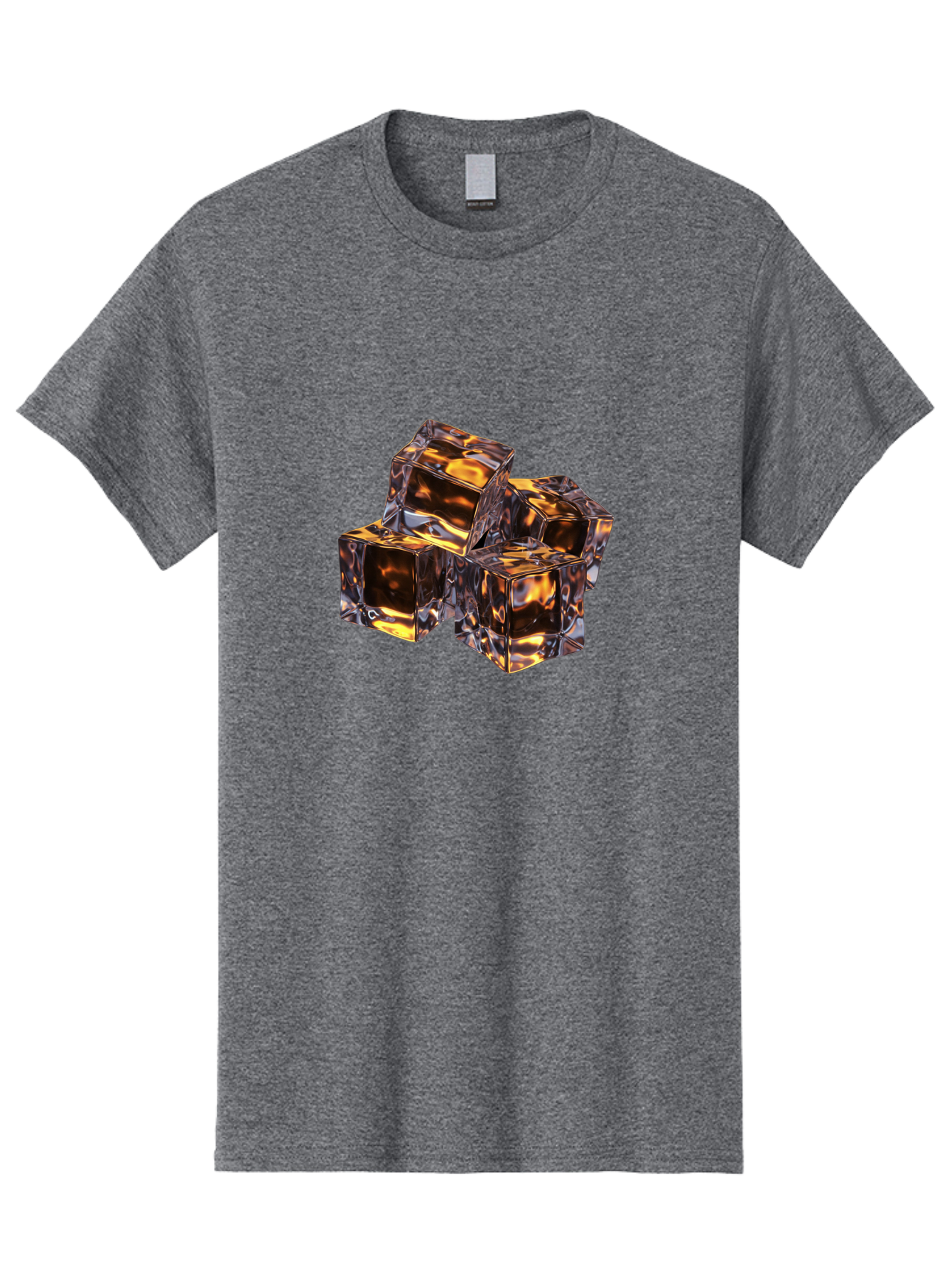 Transparent-Gold-Cubes Men'S Graphic Tee, 100% Cotton, Comfortable Casual Summer Wear, Machine Washable, Tigereye Gemstones, Golden Brown Gem, Tiger'S Eye, Precious Stones, Luxury Jewelry, Ornate Decor, Earthy Tones, Gemstone Collection, Bad857