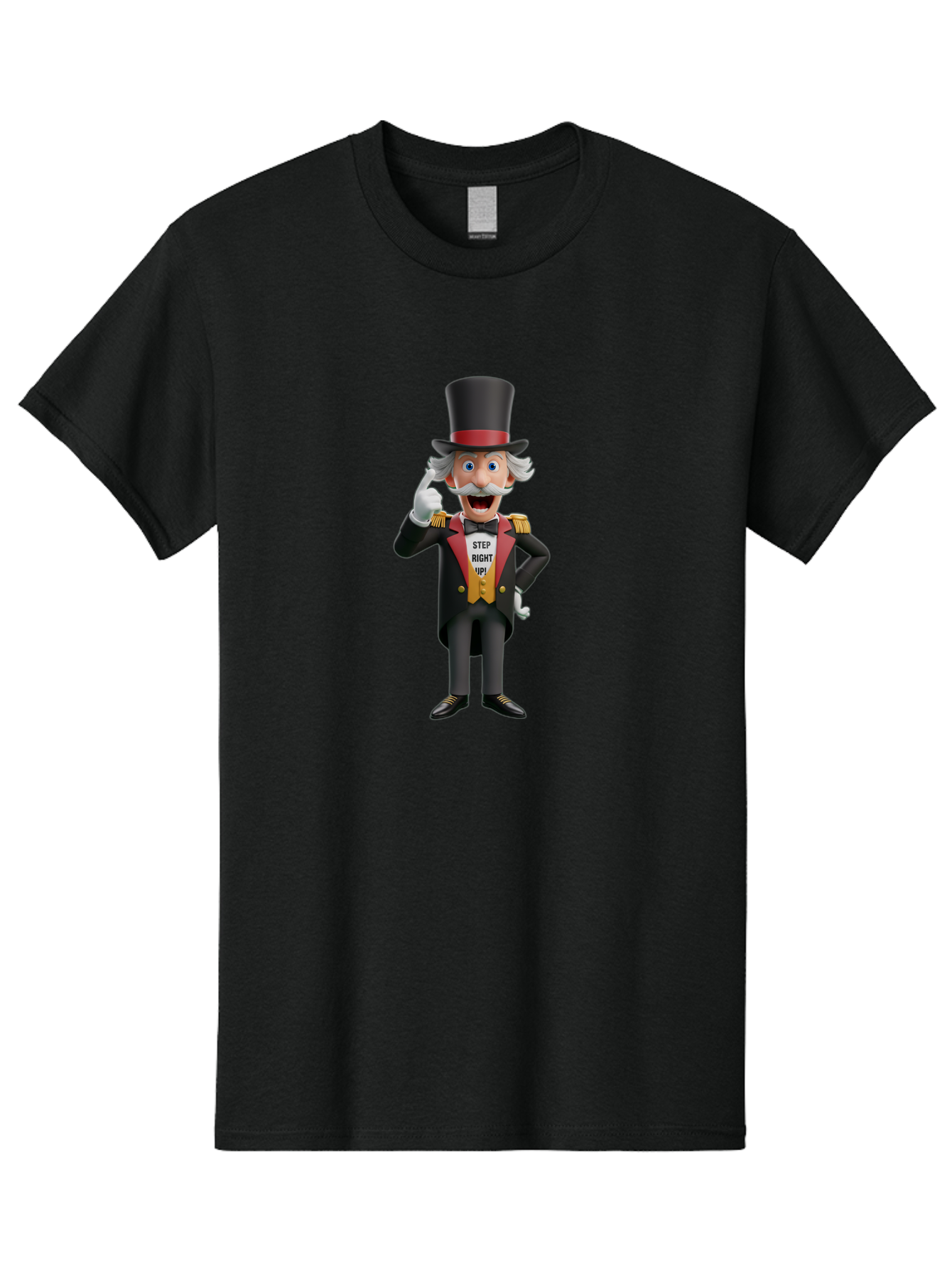 Uncle-Sam Men'S Graphic Tee, 100% Cotton, Comfortable Casual Summer Wear, Machine Washable, Uncle Sam Illustration, Cartoon Character, Usa Symbol, Patriotic Figure, Step Right Up!, Top Hat, White Gloves, Formal Attire, Vintage Style, Bad871