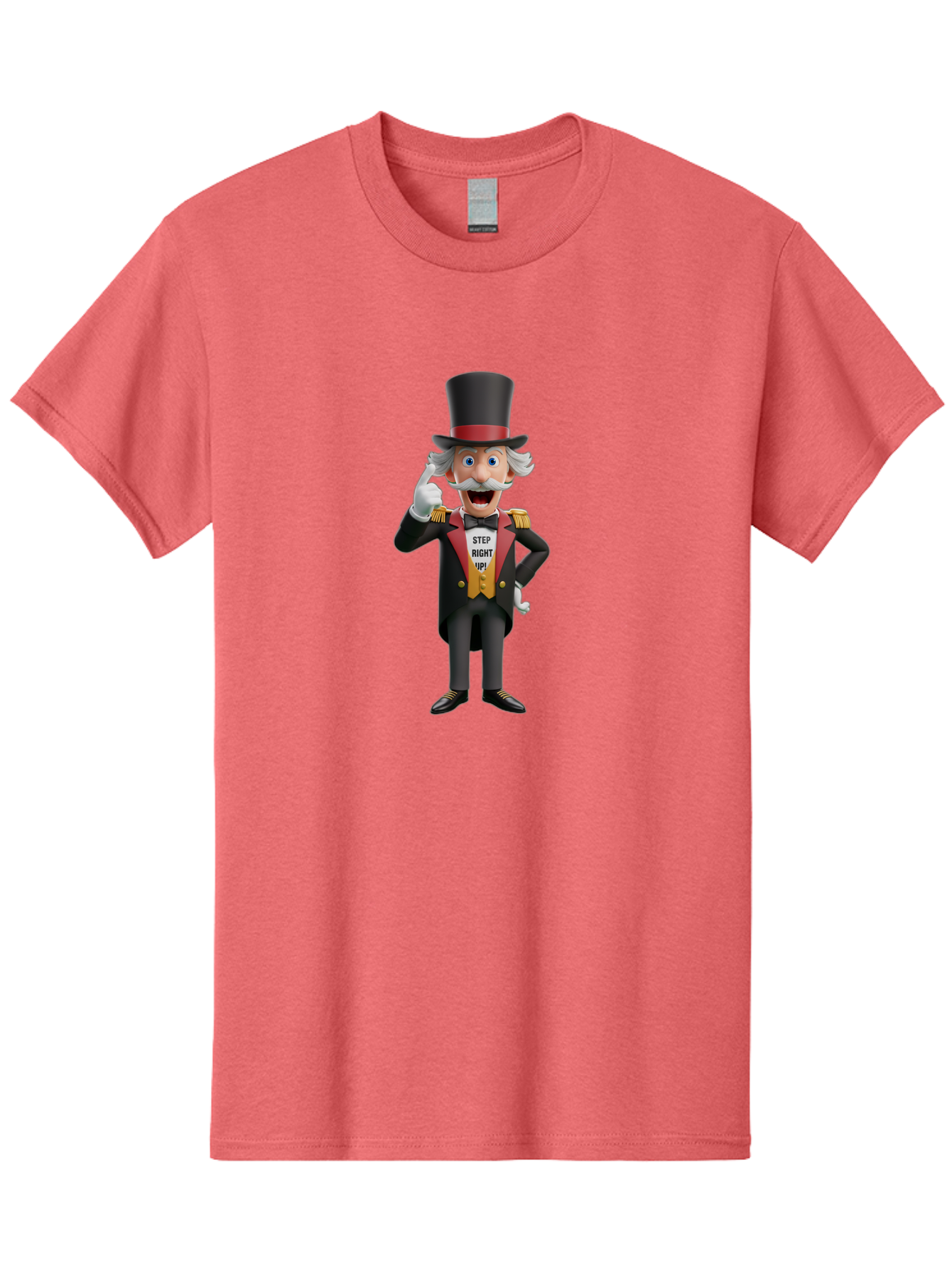 Uncle-Sam Men'S Graphic Tee, 100% Cotton, Comfortable Casual Summer Wear, Machine Washable, Uncle Sam Illustration, Cartoon Character, Usa Symbol, Patriotic Figure, Step Right Up!, Top Hat, White Gloves, Formal Attire, Vintage Style, Bad871