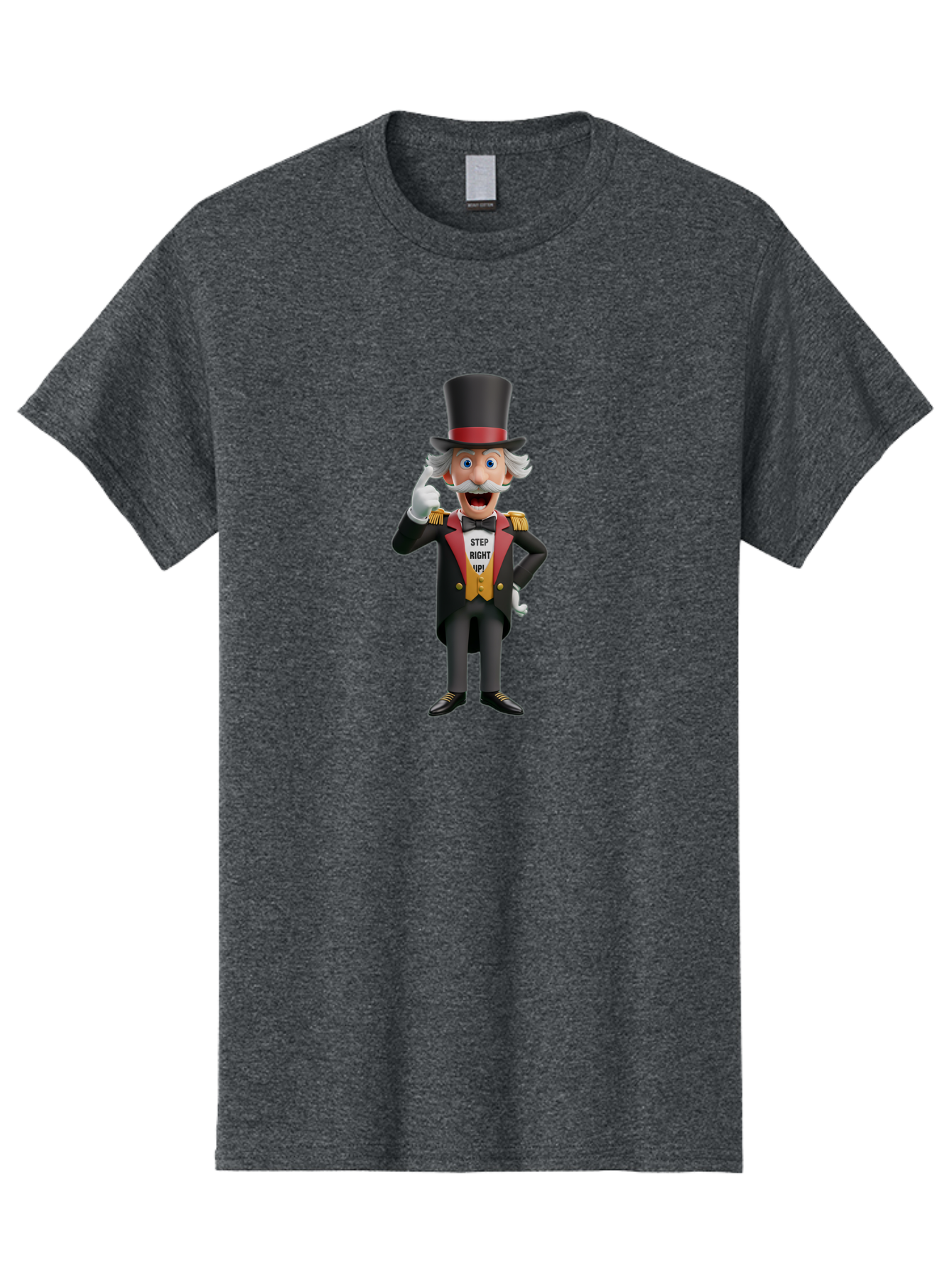 Uncle-Sam Men'S Graphic Tee, 100% Cotton, Comfortable Casual Summer Wear, Machine Washable, Uncle Sam Illustration, Cartoon Character, Usa Symbol, Patriotic Figure, Step Right Up!, Top Hat, White Gloves, Formal Attire, Vintage Style, Bad871