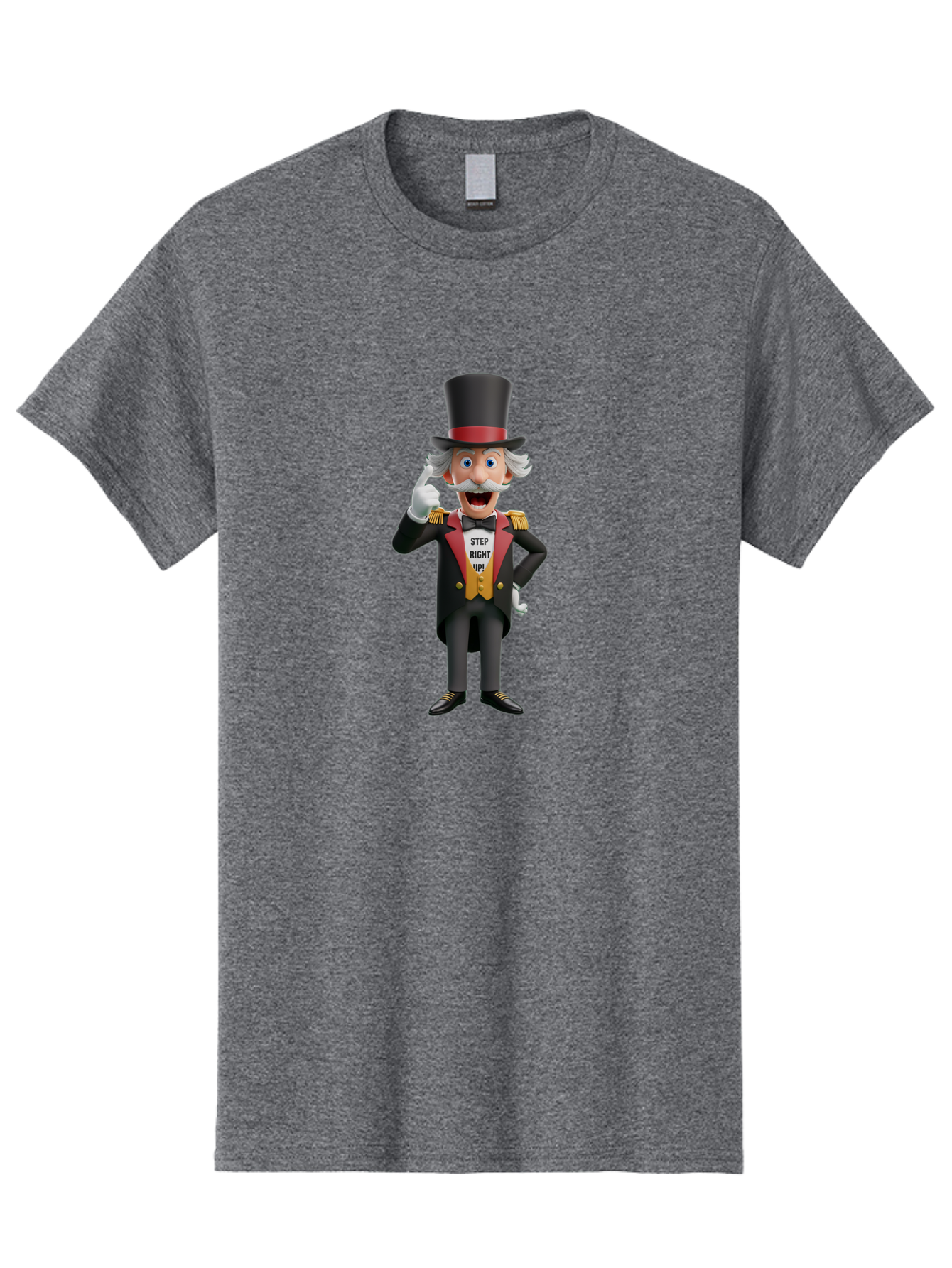 Uncle-Sam Men'S Graphic Tee, 100% Cotton, Comfortable Casual Summer Wear, Machine Washable, Uncle Sam Illustration, Cartoon Character, Usa Symbol, Patriotic Figure, Step Right Up!, Top Hat, White Gloves, Formal Attire, Vintage Style, Bad871
