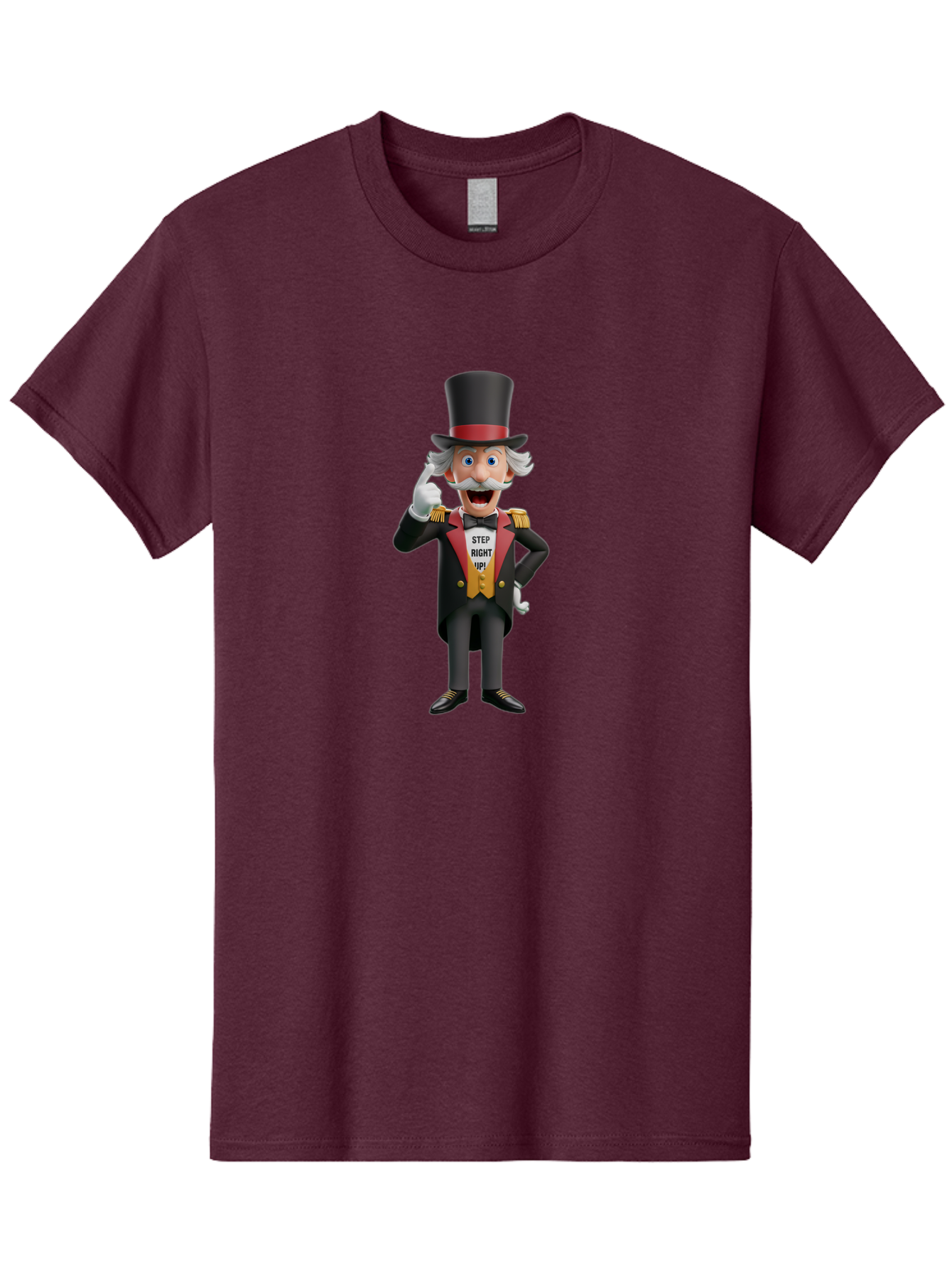 Uncle-Sam Men'S Graphic Tee, 100% Cotton, Comfortable Casual Summer Wear, Machine Washable, Uncle Sam Illustration, Cartoon Character, Usa Symbol, Patriotic Figure, Step Right Up!, Top Hat, White Gloves, Formal Attire, Vintage Style, Bad871