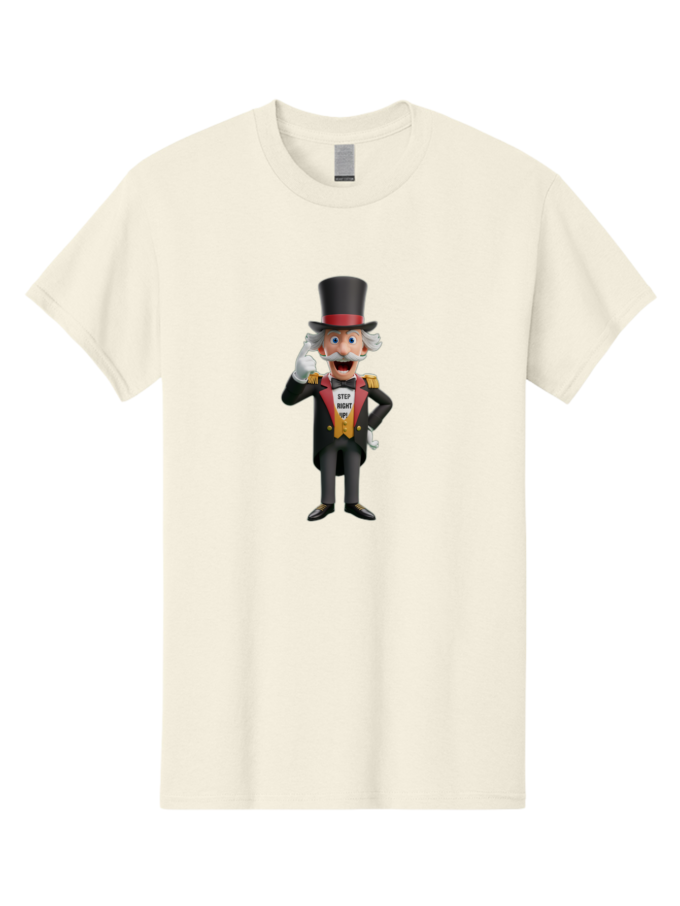Uncle-Sam Men'S Graphic Tee, 100% Cotton, Comfortable Casual Summer Wear, Machine Washable, Uncle Sam Illustration, Cartoon Character, Usa Symbol, Patriotic Figure, Step Right Up!, Top Hat, White Gloves, Formal Attire, Vintage Style, Bad871