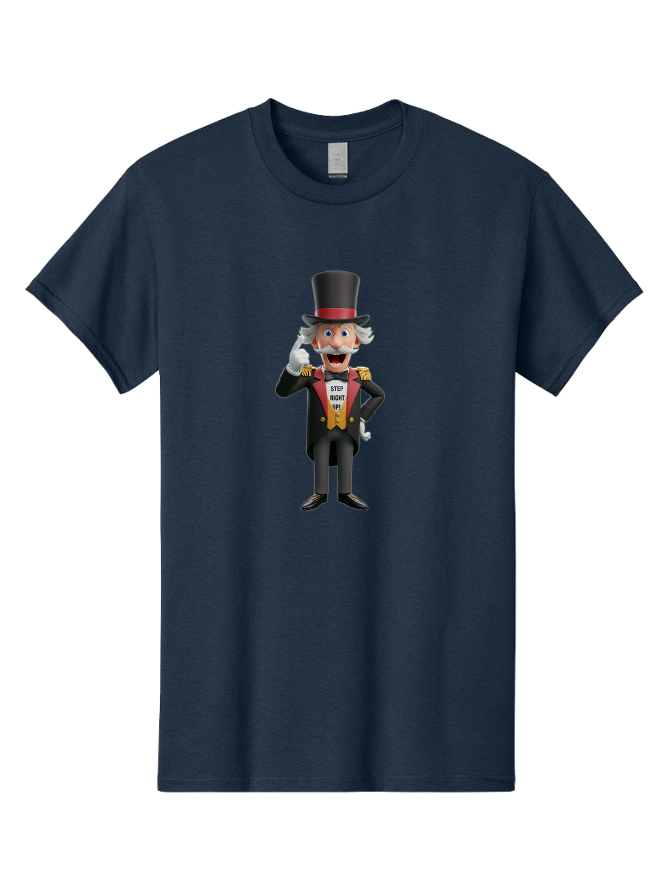 Uncle-Sam Men'S Graphic Tee, 100% Cotton, Comfortable Casual Summer Wear, Machine Washable, Uncle Sam Illustration, Cartoon Character, Usa Symbol, Patriotic Figure, Step Right Up!, Top Hat, White Gloves, Formal Attire, Vintage Style, Bad871