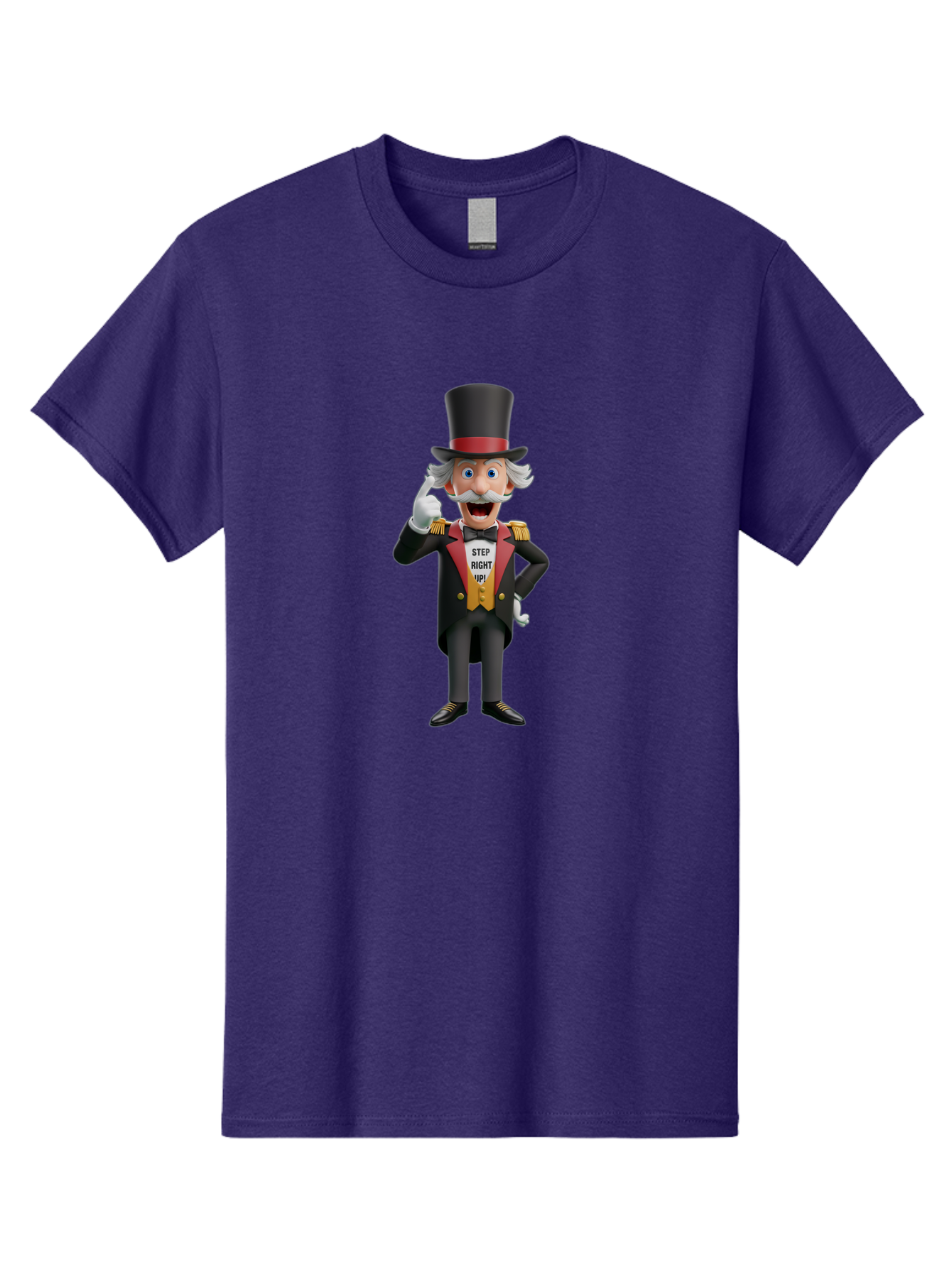 Uncle-Sam Men'S Graphic Tee, 100% Cotton, Comfortable Casual Summer Wear, Machine Washable, Uncle Sam Illustration, Cartoon Character, Usa Symbol, Patriotic Figure, Step Right Up!, Top Hat, White Gloves, Formal Attire, Vintage Style, Bad871