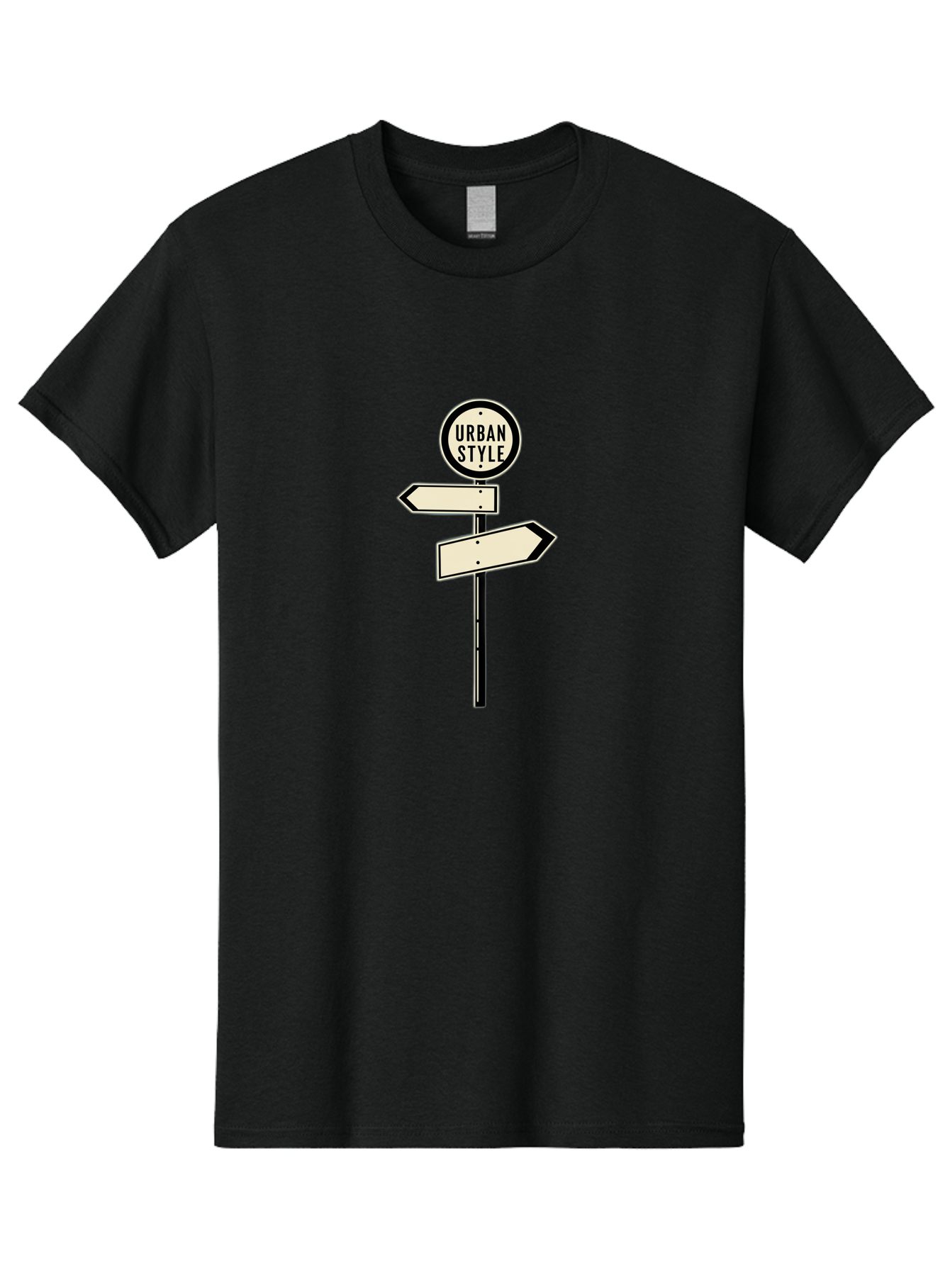 Urban-Style-1 Men'S Graphic Tee, 100% Cotton, Comfortable Casual Summer Wear, Machine Washable, Urban Style, Directional Signs, Street Signs, Blank Arrows, Navigation, Urban Fashion, Modern Design, Minimalist Style, City Navigation, Bad872
