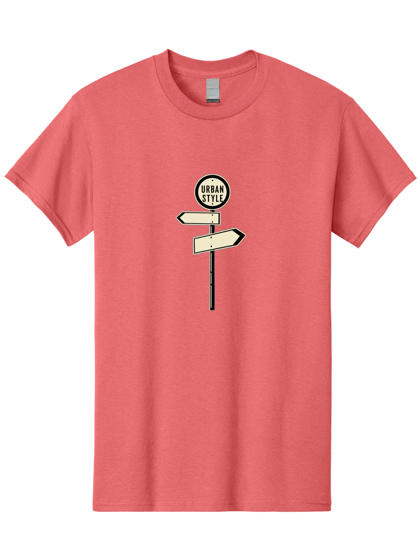 Urban-Style-1 Men'S Graphic Tee, 100% Cotton, Comfortable Casual Summer Wear, Machine Washable, Urban Style, Directional Signs, Street Signs, Blank Arrows, Navigation, Urban Fashion, Modern Design, Minimalist Style, City Navigation, Bad872