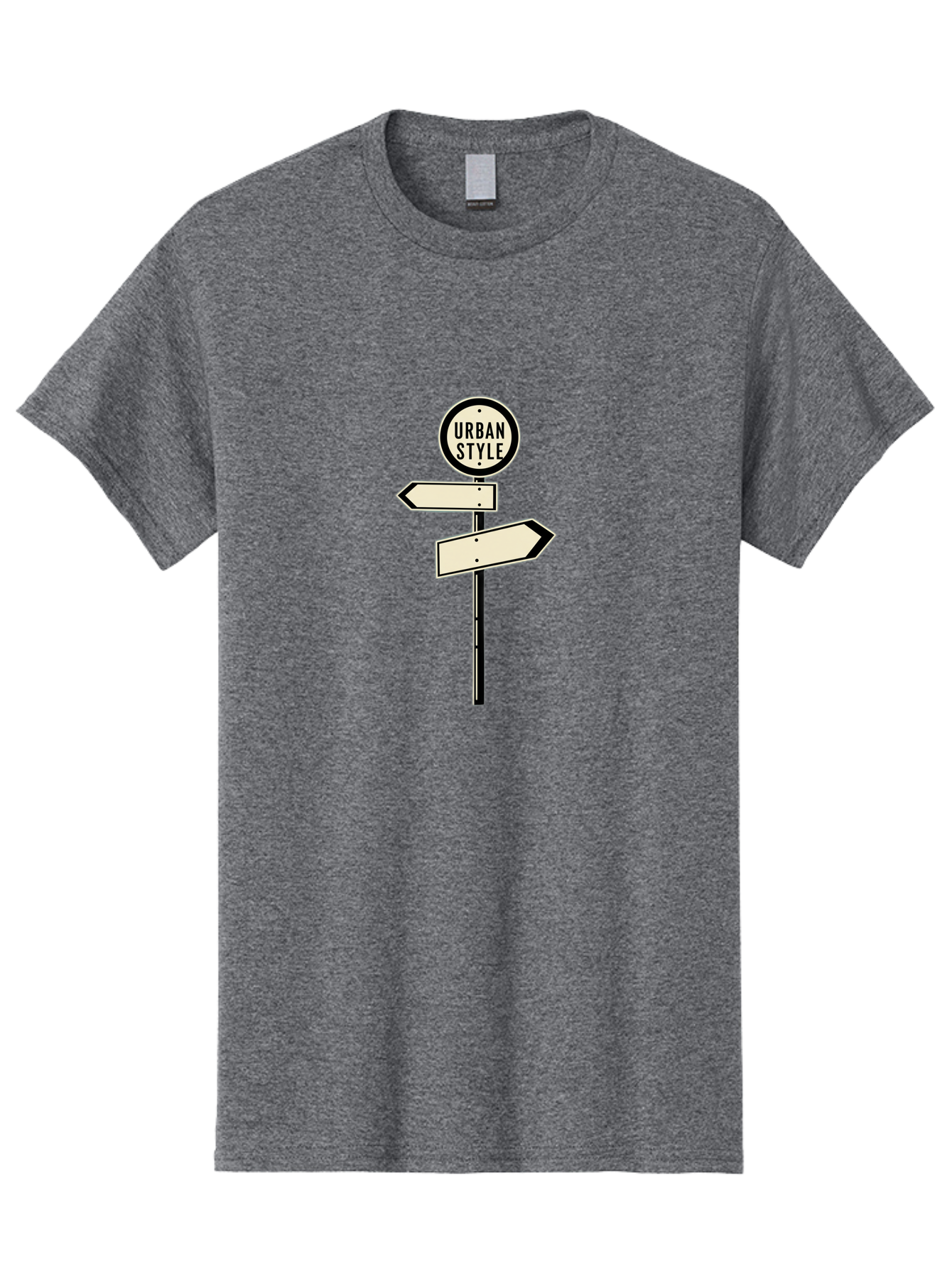 Urban-Style-1 Men'S Graphic Tee, 100% Cotton, Comfortable Casual Summer Wear, Machine Washable, Urban Style, Directional Signs, Street Signs, Blank Arrows, Navigation, Urban Fashion, Modern Design, Minimalist Style, City Navigation, Bad872