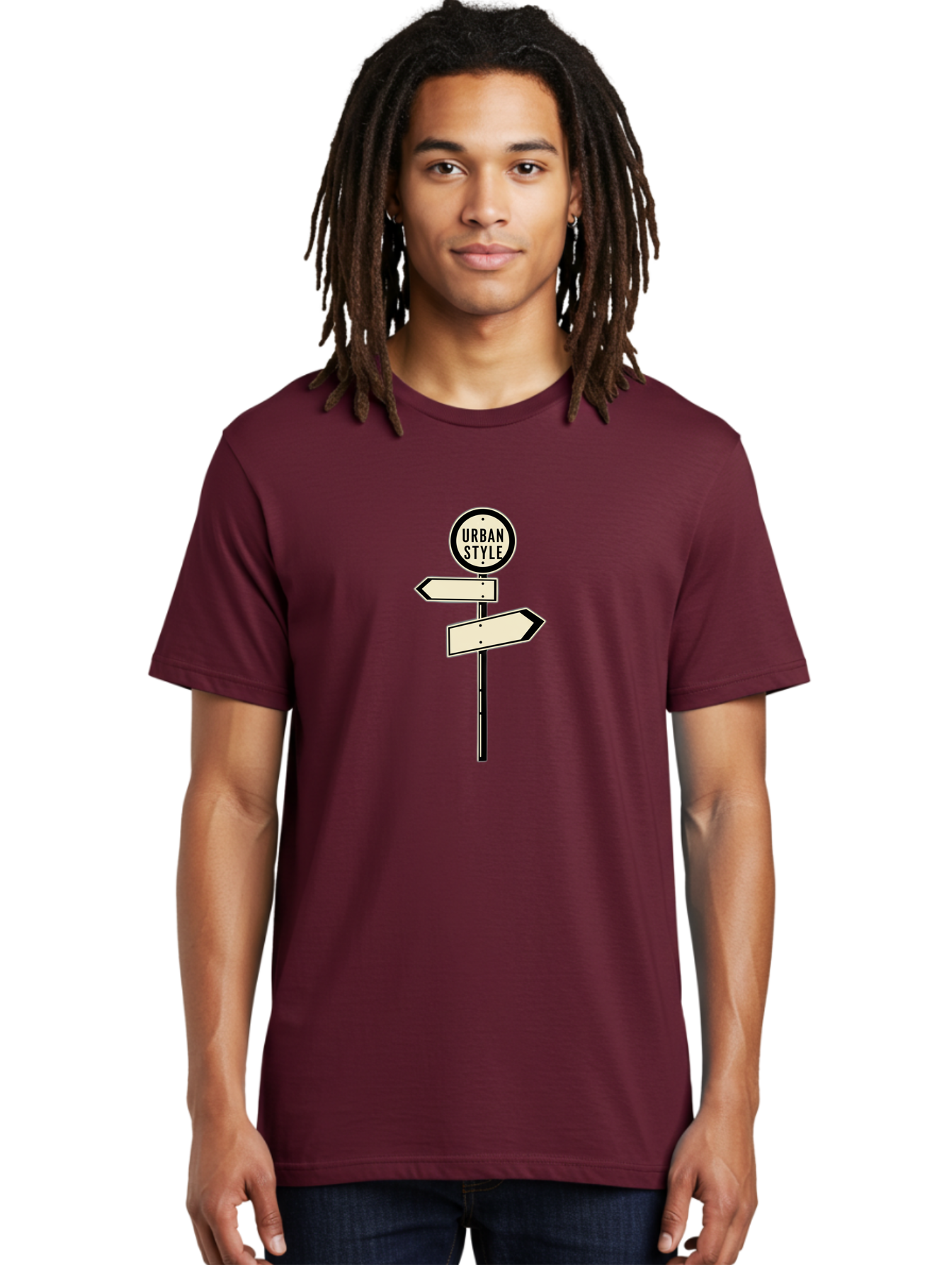 Urban-Style-1 Men'S Graphic Tee, 100% Cotton, Comfortable Casual Summer Wear, Machine Washable, Urban Style, Directional Signs, Street Signs, Blank Arrows, Navigation, Urban Fashion, Modern Design, Minimalist Style, City Navigation, Bad872