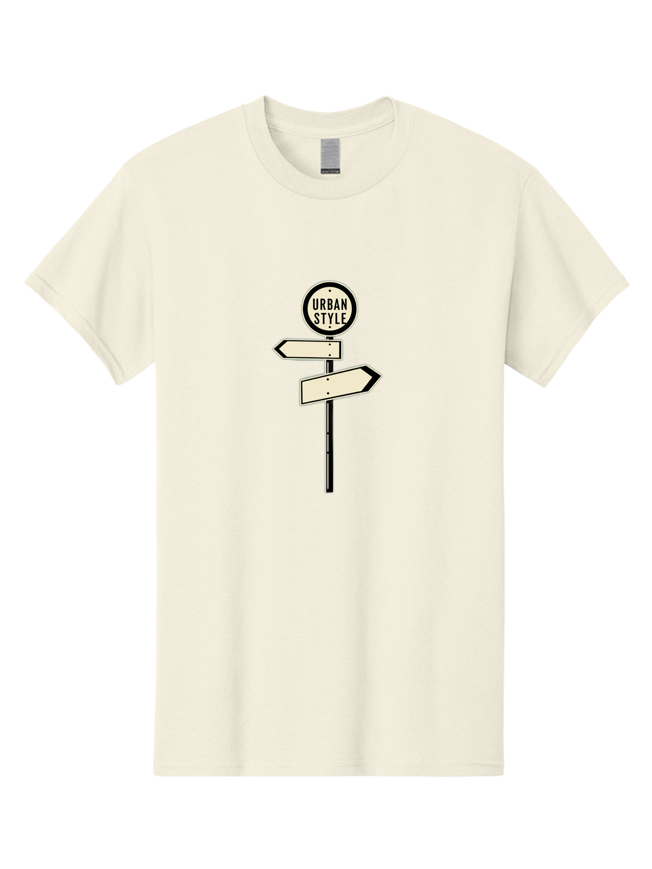 Urban-Style-1 Men'S Graphic Tee, 100% Cotton, Comfortable Casual Summer Wear, Machine Washable, Urban Style, Directional Signs, Street Signs, Blank Arrows, Navigation, Urban Fashion, Modern Design, Minimalist Style, City Navigation, Bad872