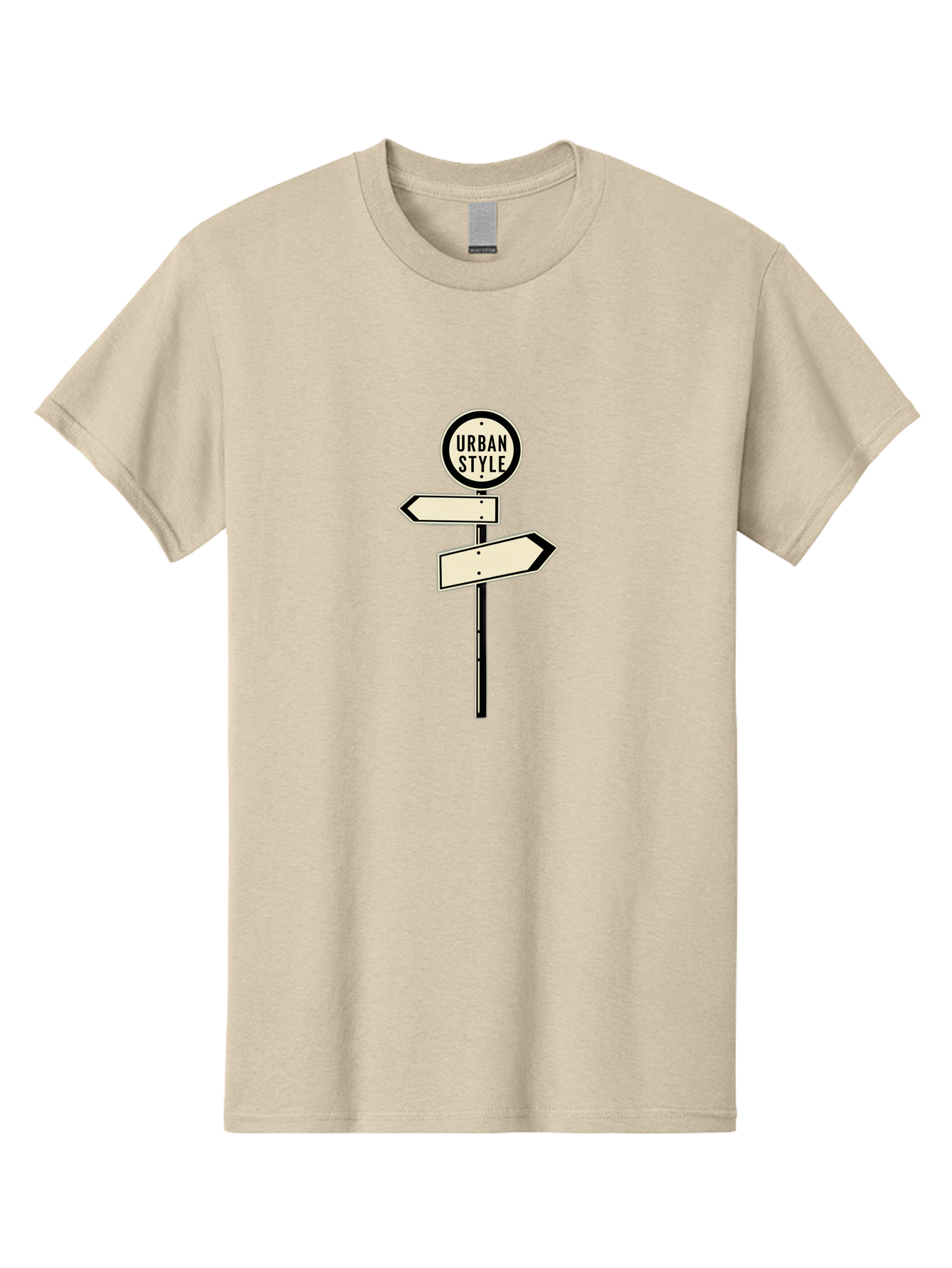 Urban-Style-1 Men'S Graphic Tee, 100% Cotton, Comfortable Casual Summer Wear, Machine Washable, Urban Style, Directional Signs, Street Signs, Blank Arrows, Navigation, Urban Fashion, Modern Design, Minimalist Style, City Navigation, Bad872