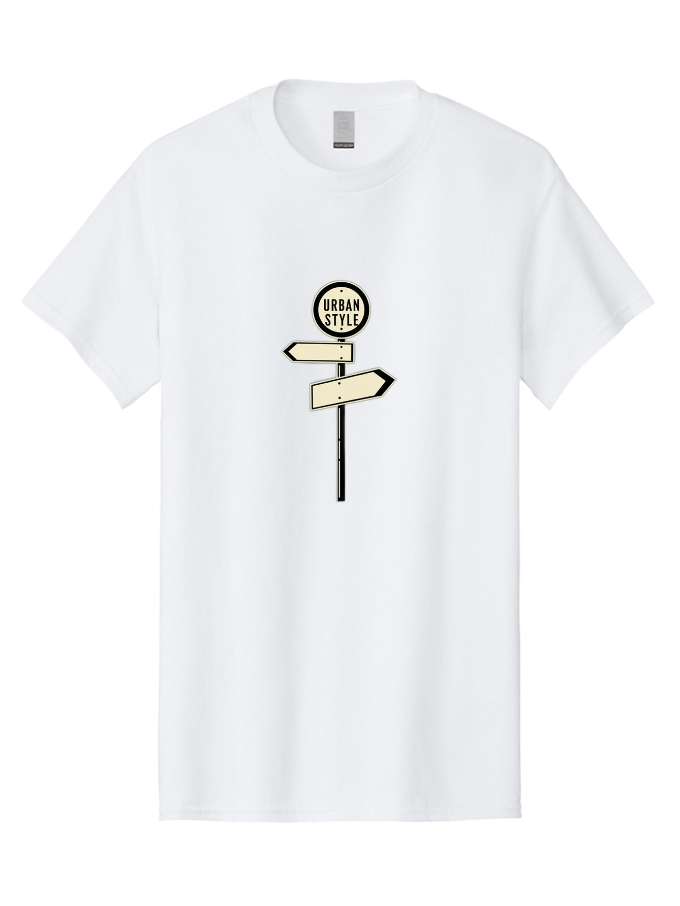 Urban-Style-1 Men'S Graphic Tee, 100% Cotton, Comfortable Casual Summer Wear, Machine Washable, Urban Style, Directional Signs, Street Signs, Blank Arrows, Navigation, Urban Fashion, Modern Design, Minimalist Style, City Navigation, Bad872