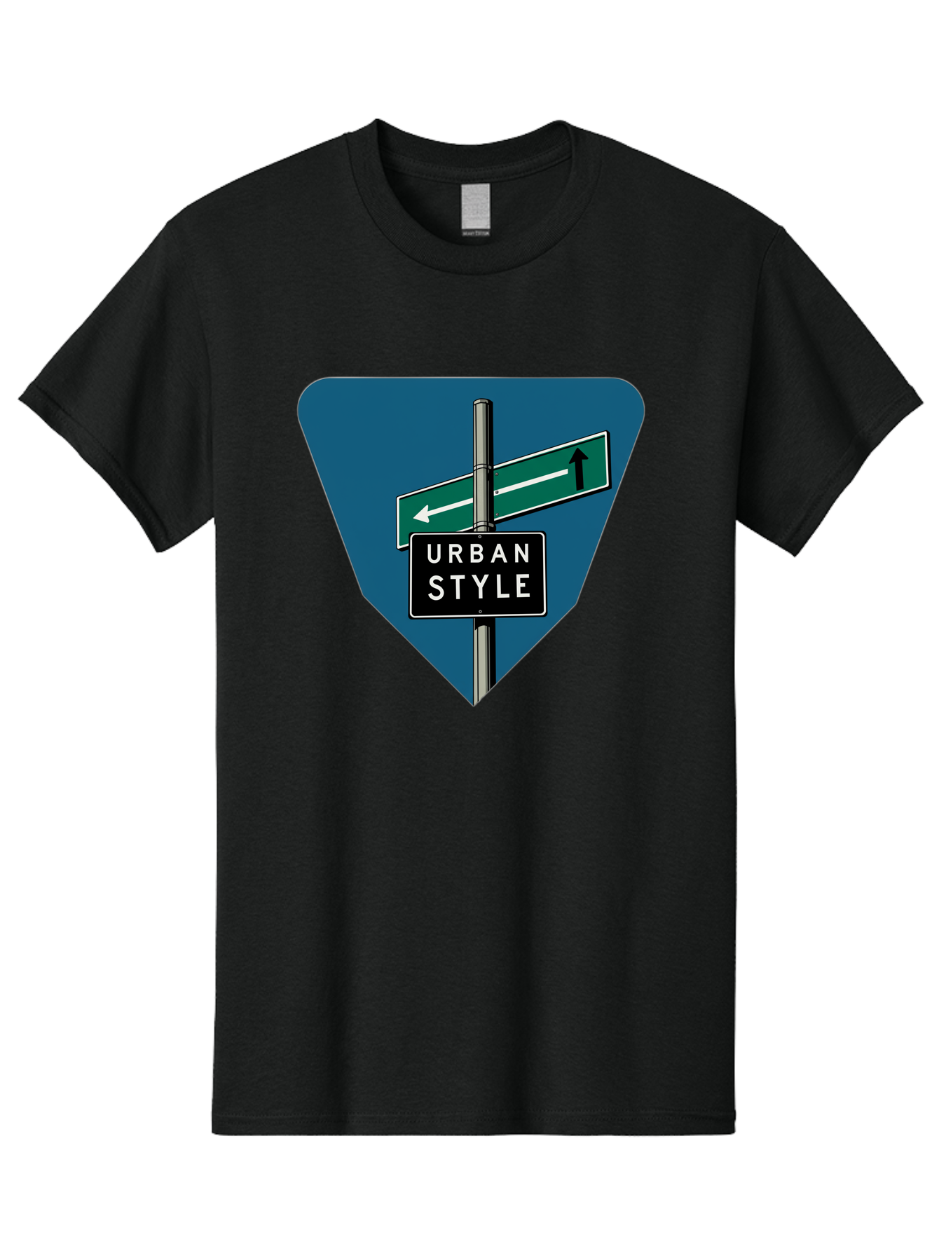Urban-Style-2 Men'S Graphic Tee, 100% Cotton, Comfortable Casual Summer Wear, Machine Washable, Urban Style Signage, Directional Signs, City Navigation, Street Signs, Urban Direction, Urban Fashion Bad873
