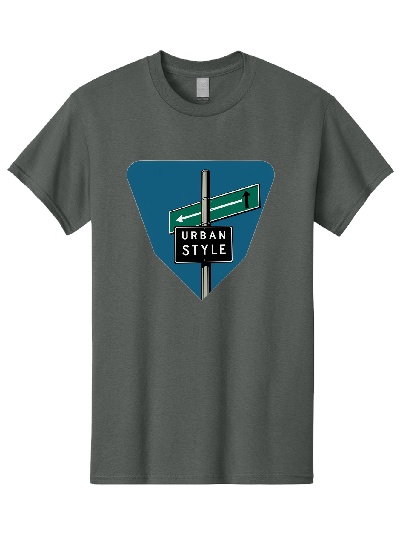 Urban-Style-2 Men'S Graphic Tee, 100% Cotton, Comfortable Casual Summer Wear, Machine Washable, Urban Style Signage, Directional Signs, City Navigation, Street Signs, Urban Direction, Urban Fashion Bad873