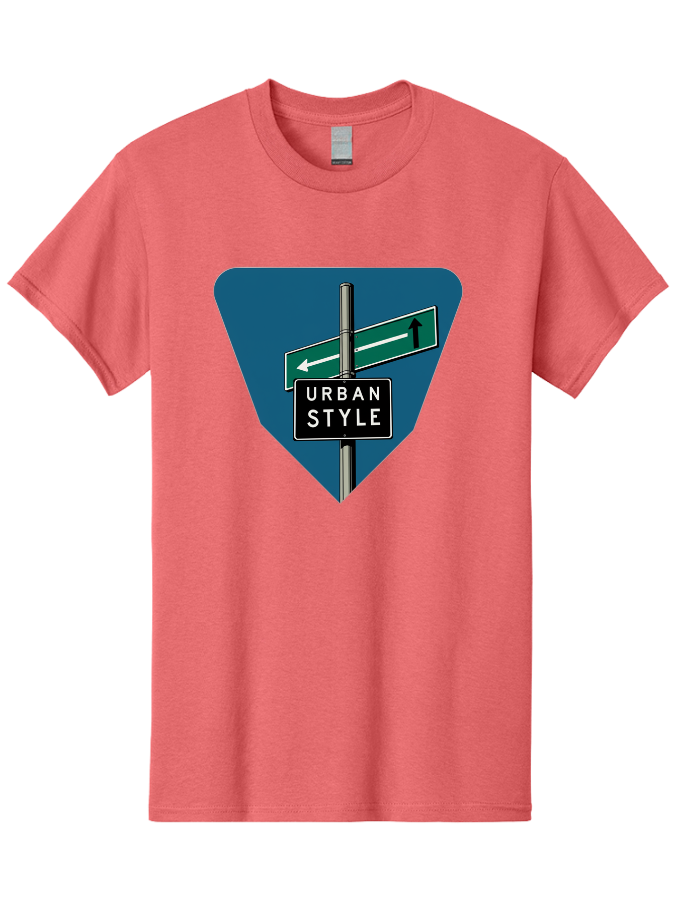 Urban-Style-2 Men'S Graphic Tee, 100% Cotton, Comfortable Casual Summer Wear, Machine Washable, Urban Style Signage, Directional Signs, City Navigation, Street Signs, Urban Direction, Urban Fashion Bad873