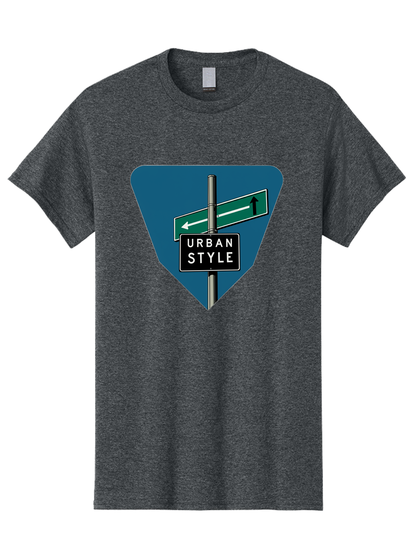 Urban-Style-2 Men'S Graphic Tee, 100% Cotton, Comfortable Casual Summer Wear, Machine Washable, Urban Style Signage, Directional Signs, City Navigation, Street Signs, Urban Direction, Urban Fashion Bad873
