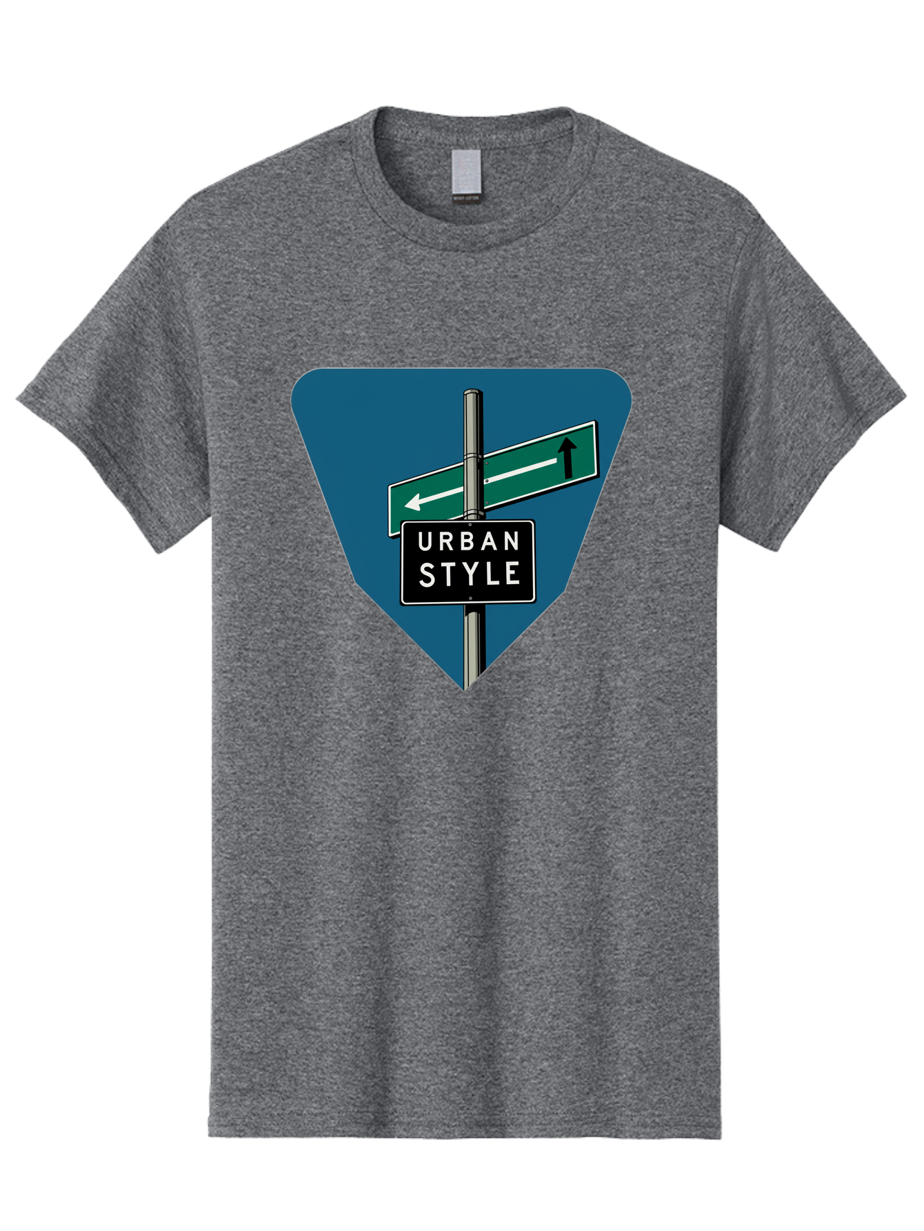 Urban-Style-2 Men'S Graphic Tee, 100% Cotton, Comfortable Casual Summer Wear, Machine Washable, Urban Style Signage, Directional Signs, City Navigation, Street Signs, Urban Direction, Urban Fashion Bad873