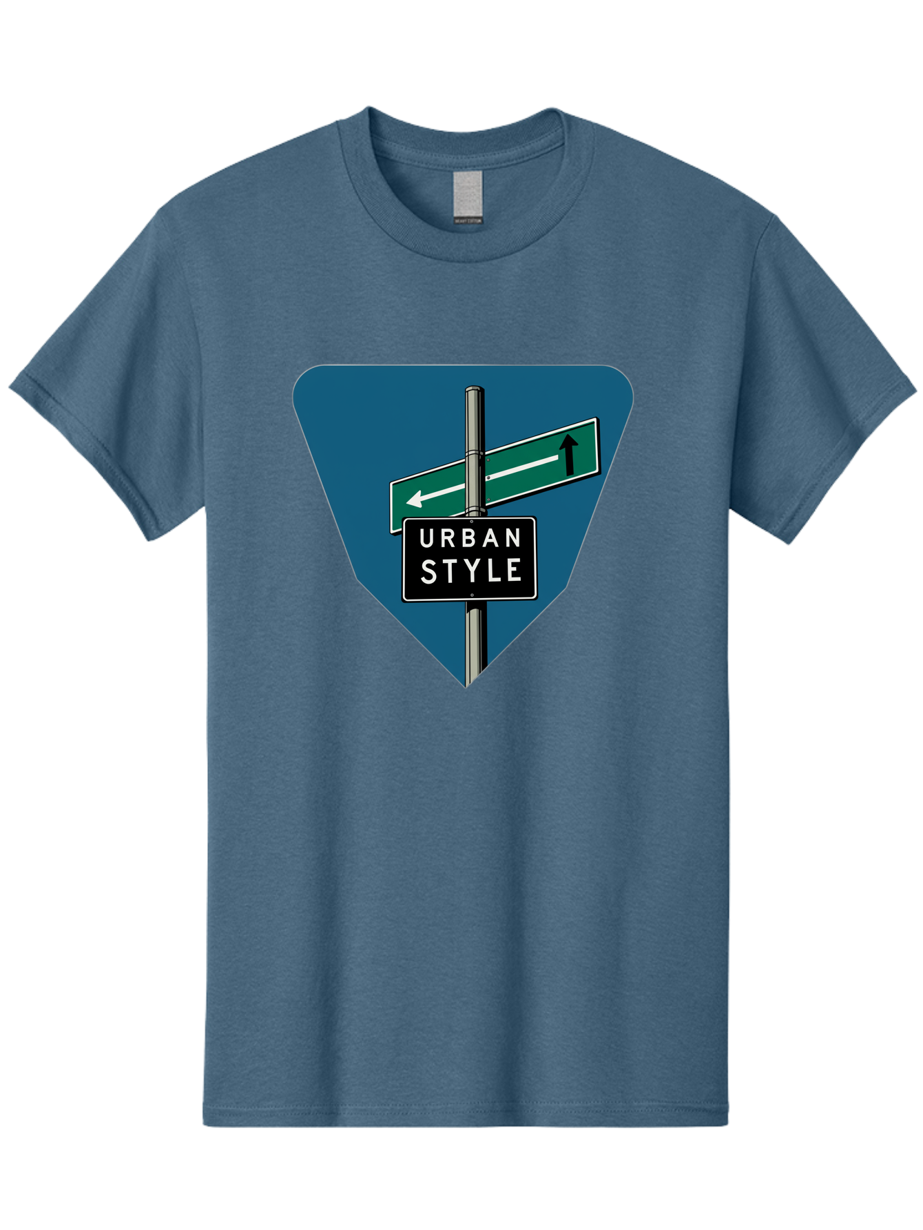 Urban-Style-2 Men'S Graphic Tee, 100% Cotton, Comfortable Casual Summer Wear, Machine Washable, Urban Style Signage, Directional Signs, City Navigation, Street Signs, Urban Direction, Urban Fashion Bad873