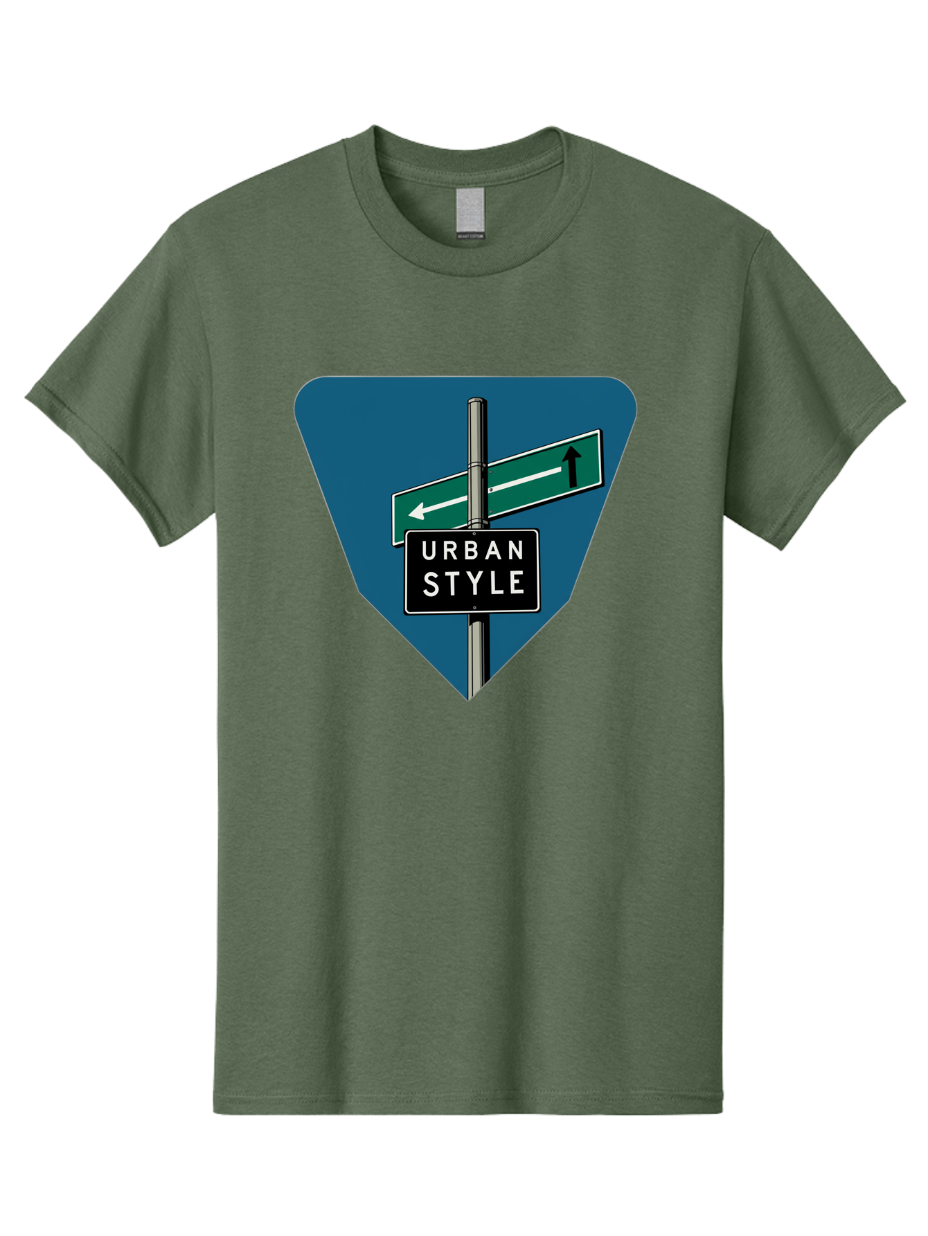 Urban-Style-2 Men'S Graphic Tee, 100% Cotton, Comfortable Casual Summer Wear, Machine Washable, Urban Style Signage, Directional Signs, City Navigation, Street Signs, Urban Direction, Urban Fashion Bad873