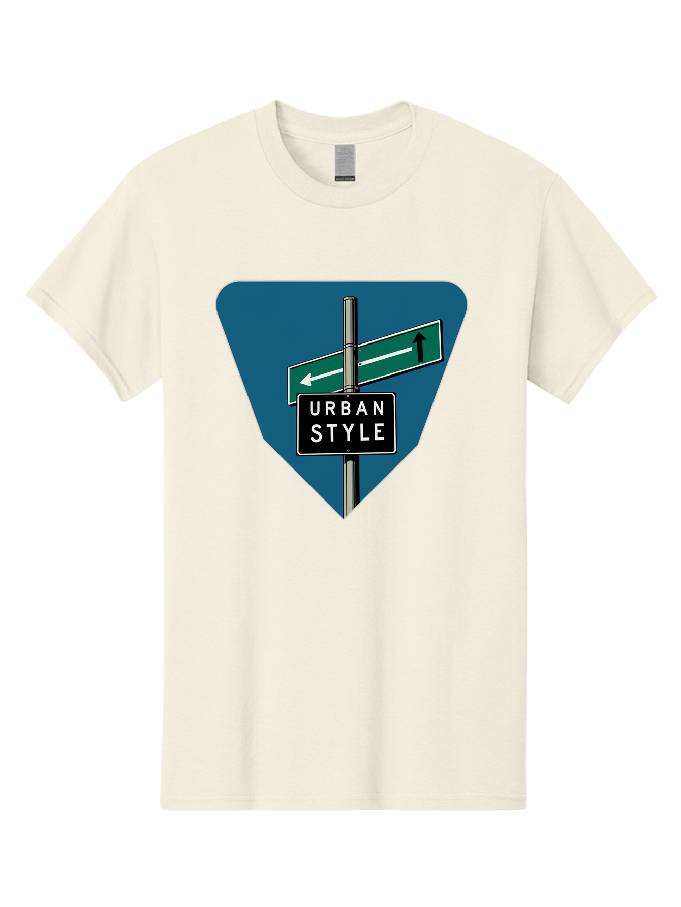Urban-Style-2 Men'S Graphic Tee, 100% Cotton, Comfortable Casual Summer Wear, Machine Washable, Urban Style Signage, Directional Signs, City Navigation, Street Signs, Urban Direction, Urban Fashion Bad873